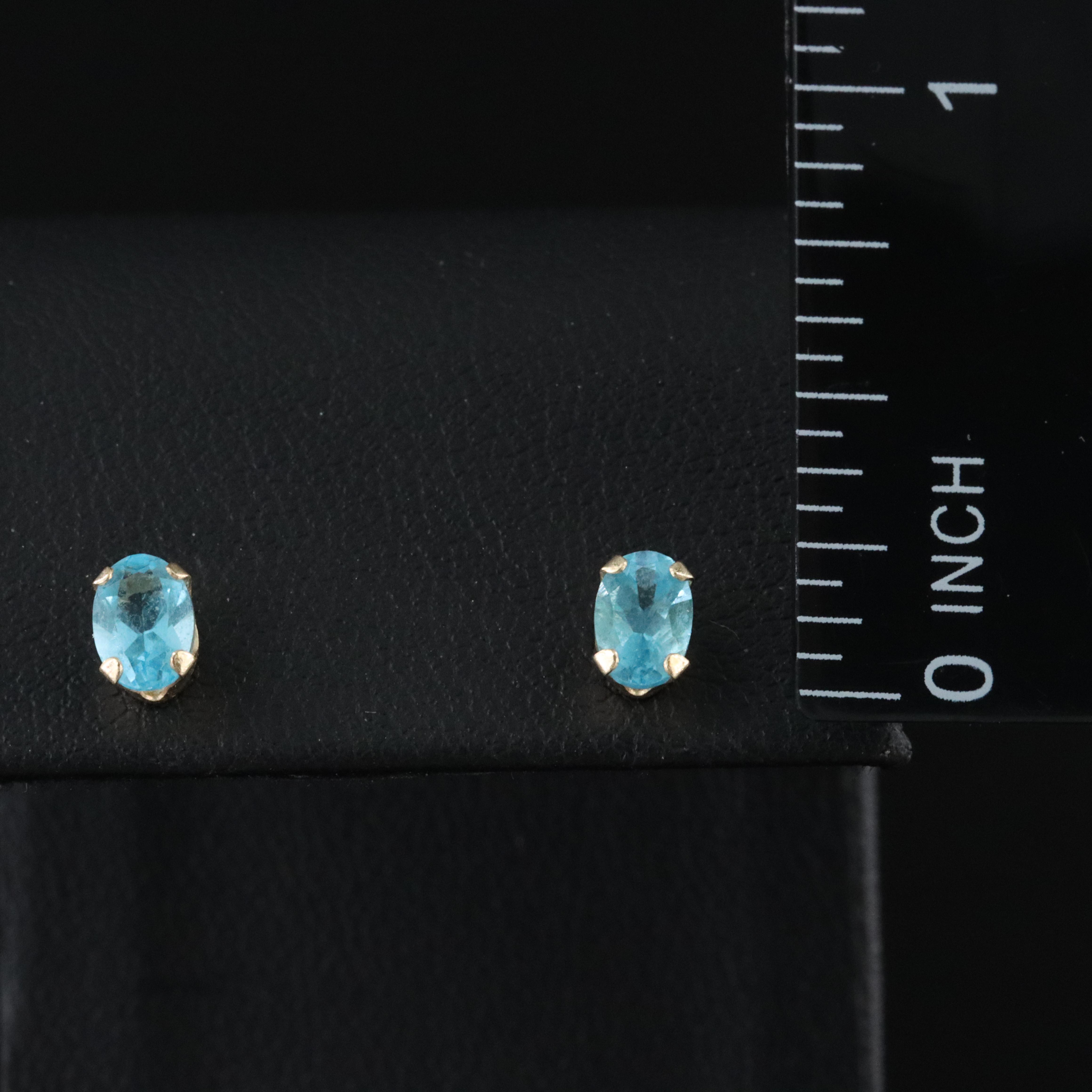 14K Topaz Stud Earrings