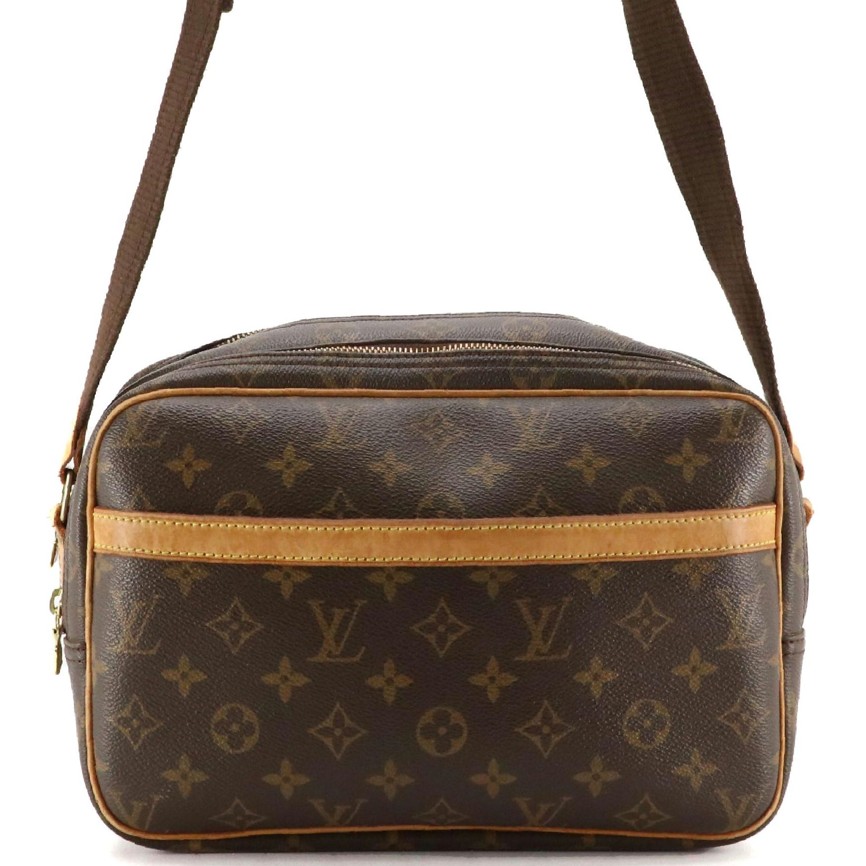 Louis Vuitton Reporter PM Crossbody Bag in Monogram Canvas and Leather Trim