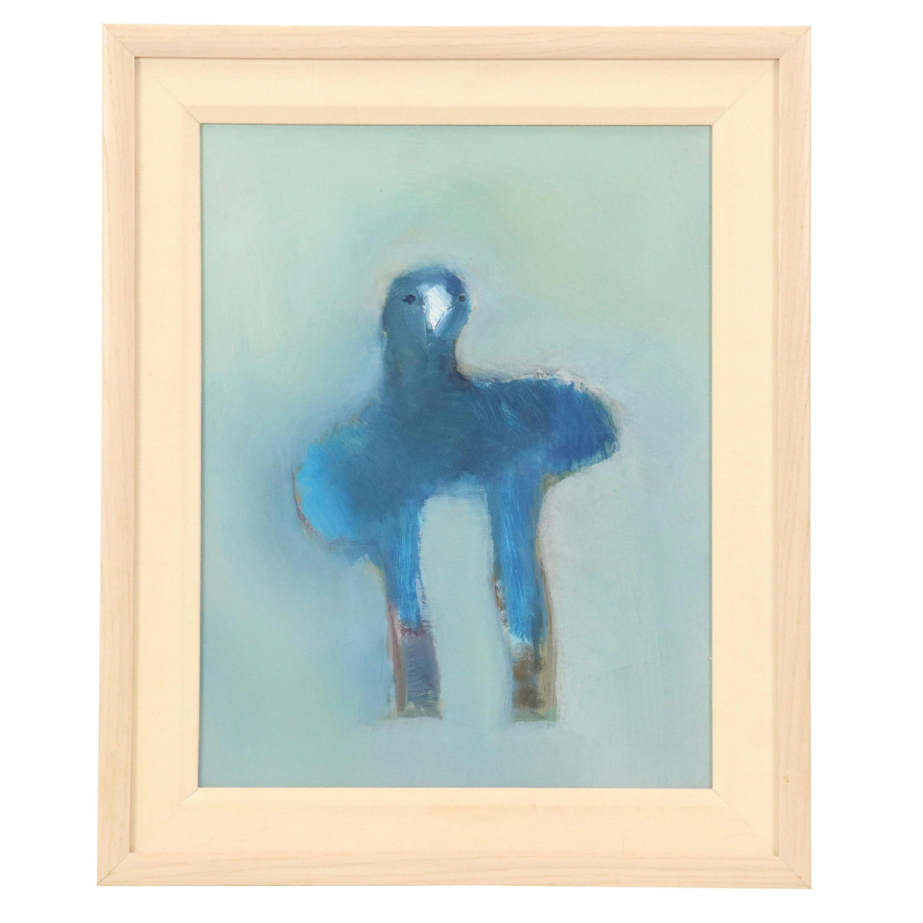 Alvaro Cardona-Hine Surrealist Acrylic Painting "Blue Parrot"