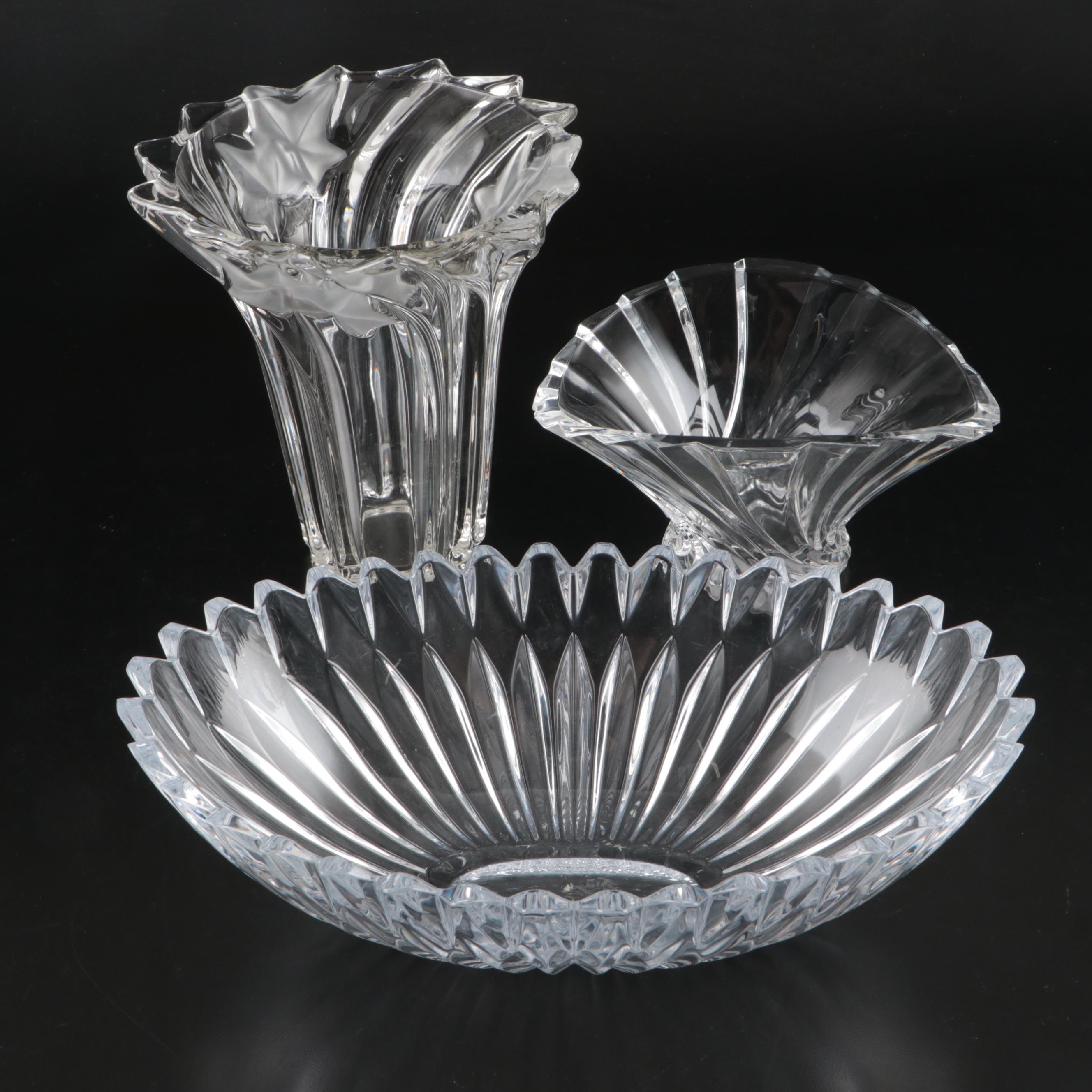 Fan Style and Other Crystal Decorative Bowls
