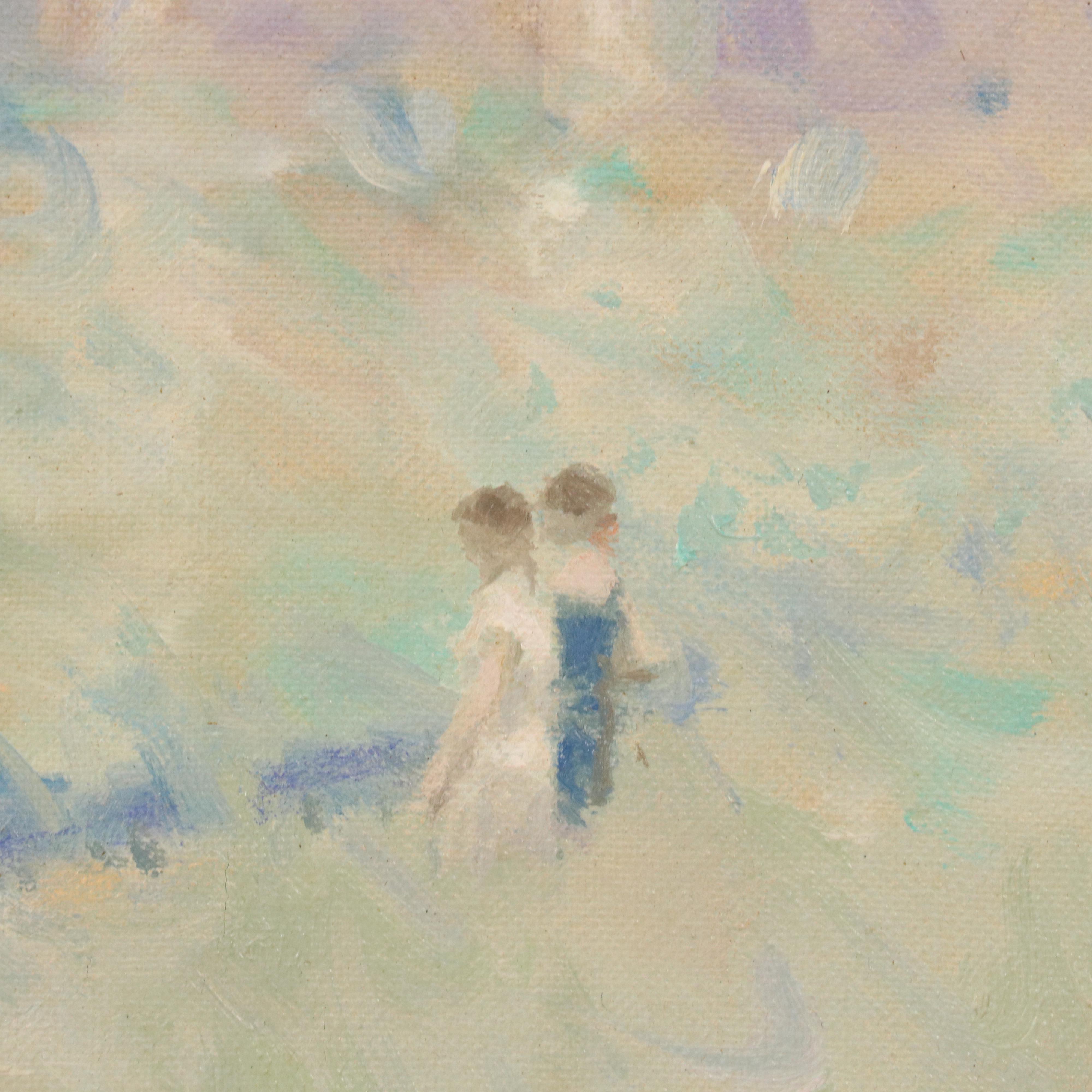 Impressionist Style River Landscape Oil Painting, Mid to Late 20th Century