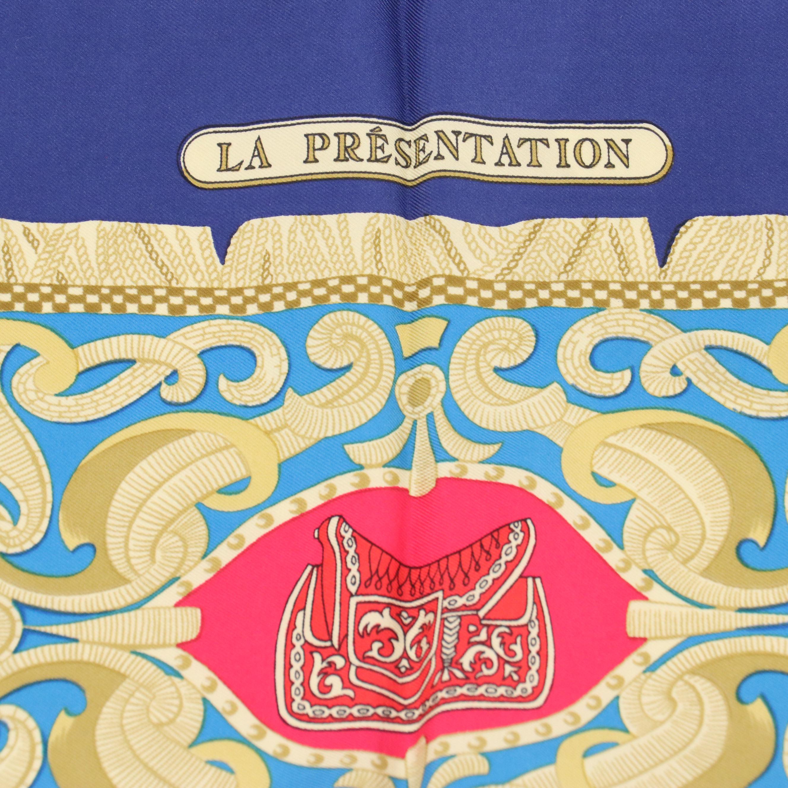Hermès "La Présentation" Scarf 90 in Silk Twill