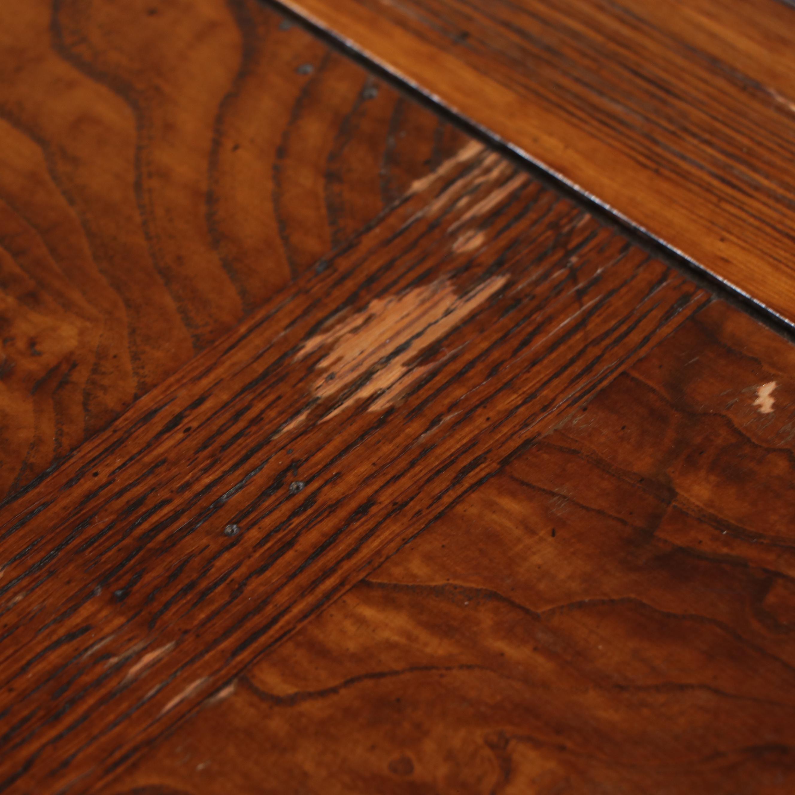 Chinese Style Oak and Burl Wood Console Table