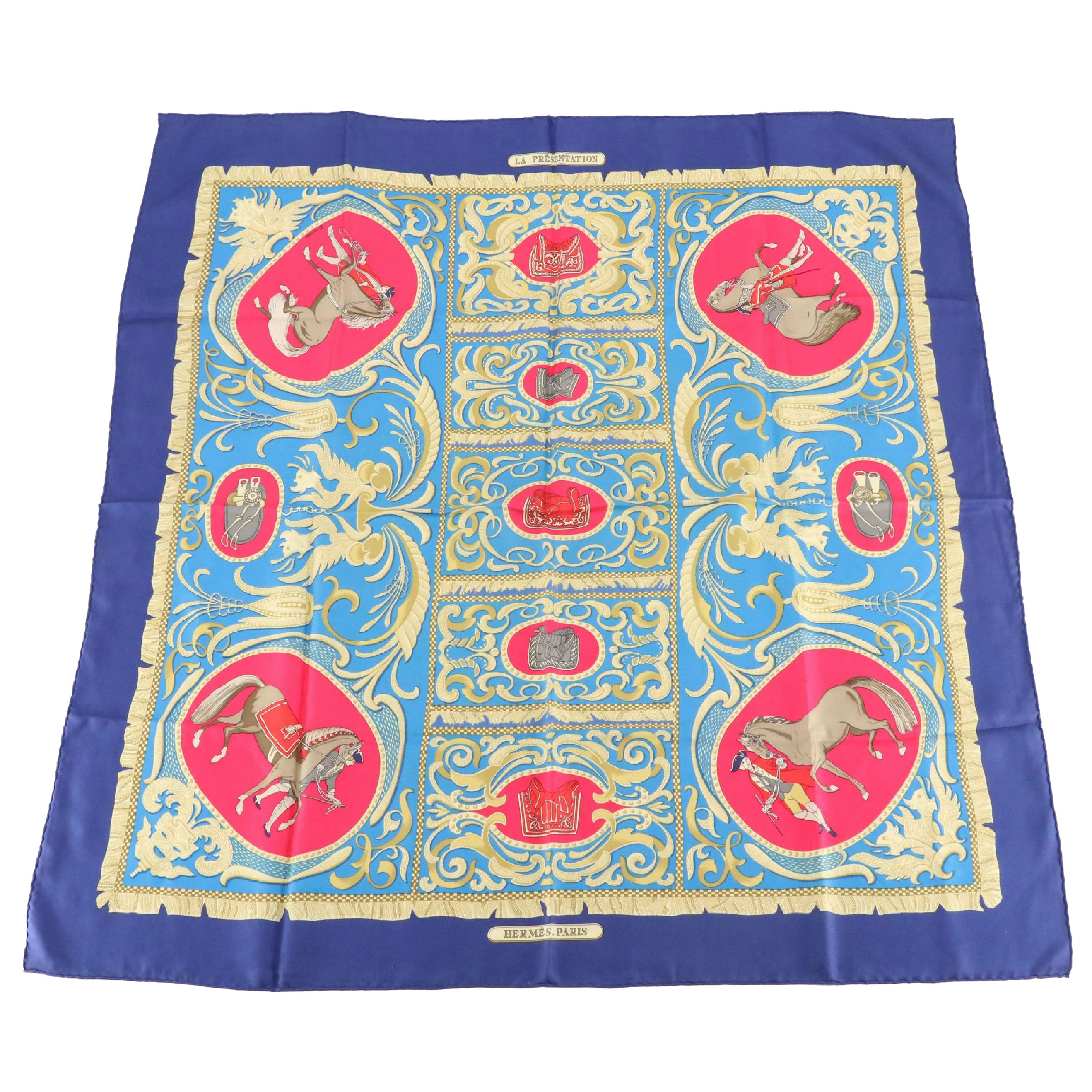 Hermès "La Présentation" Scarf 90 in Silk Twill