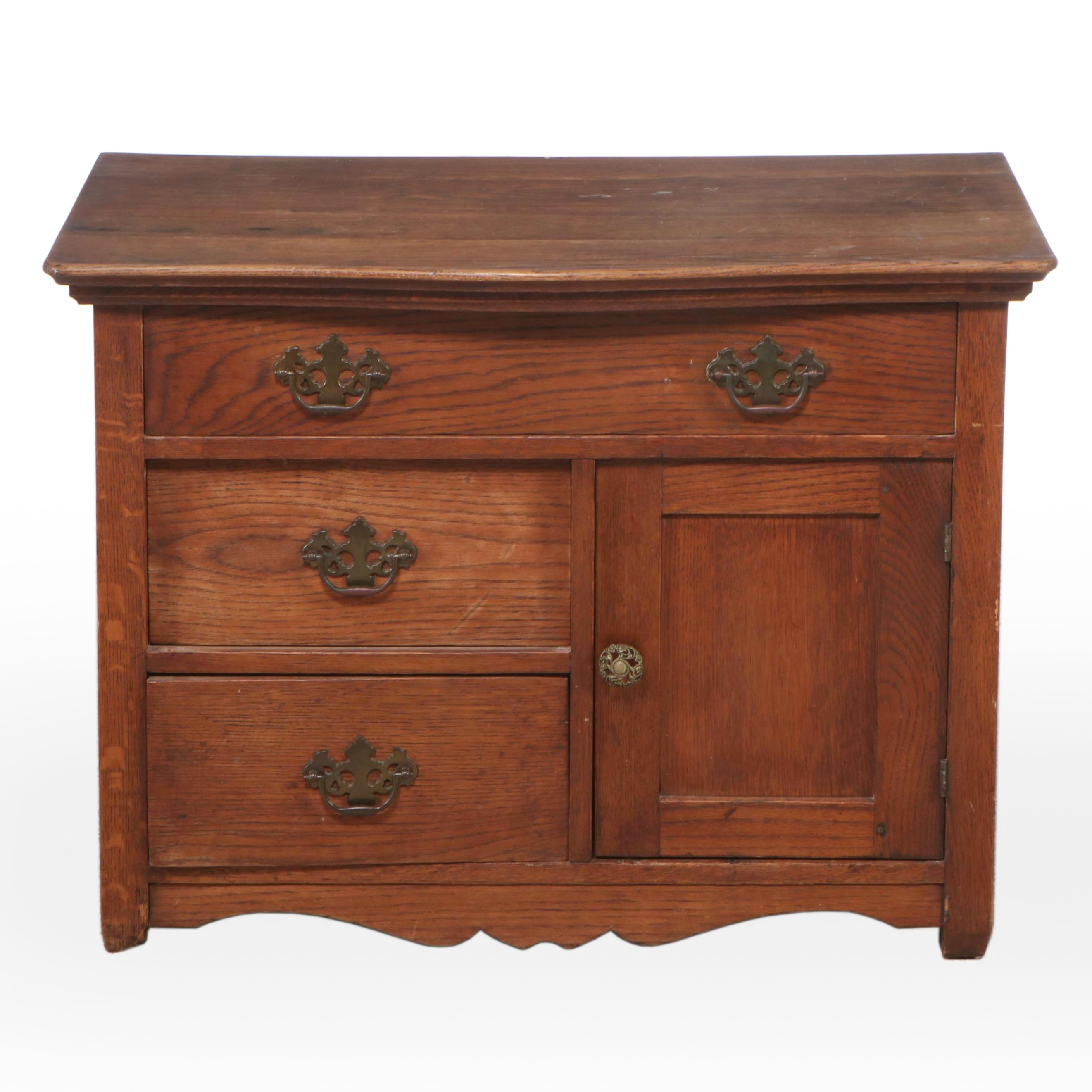 Victorian Style Oak Washstand