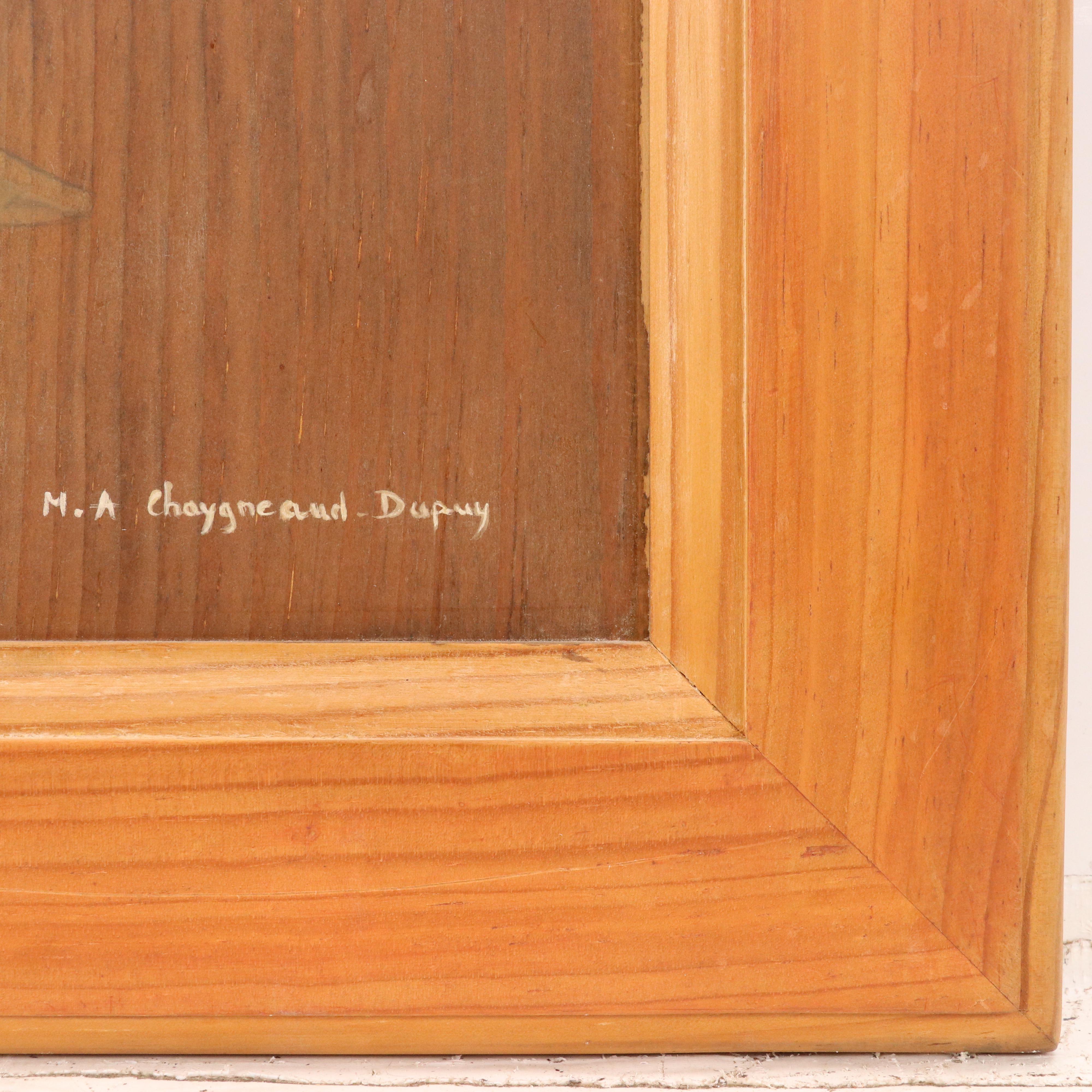 M. A. Chaygne and Dupuy Folk Art Rooster Oil Painting