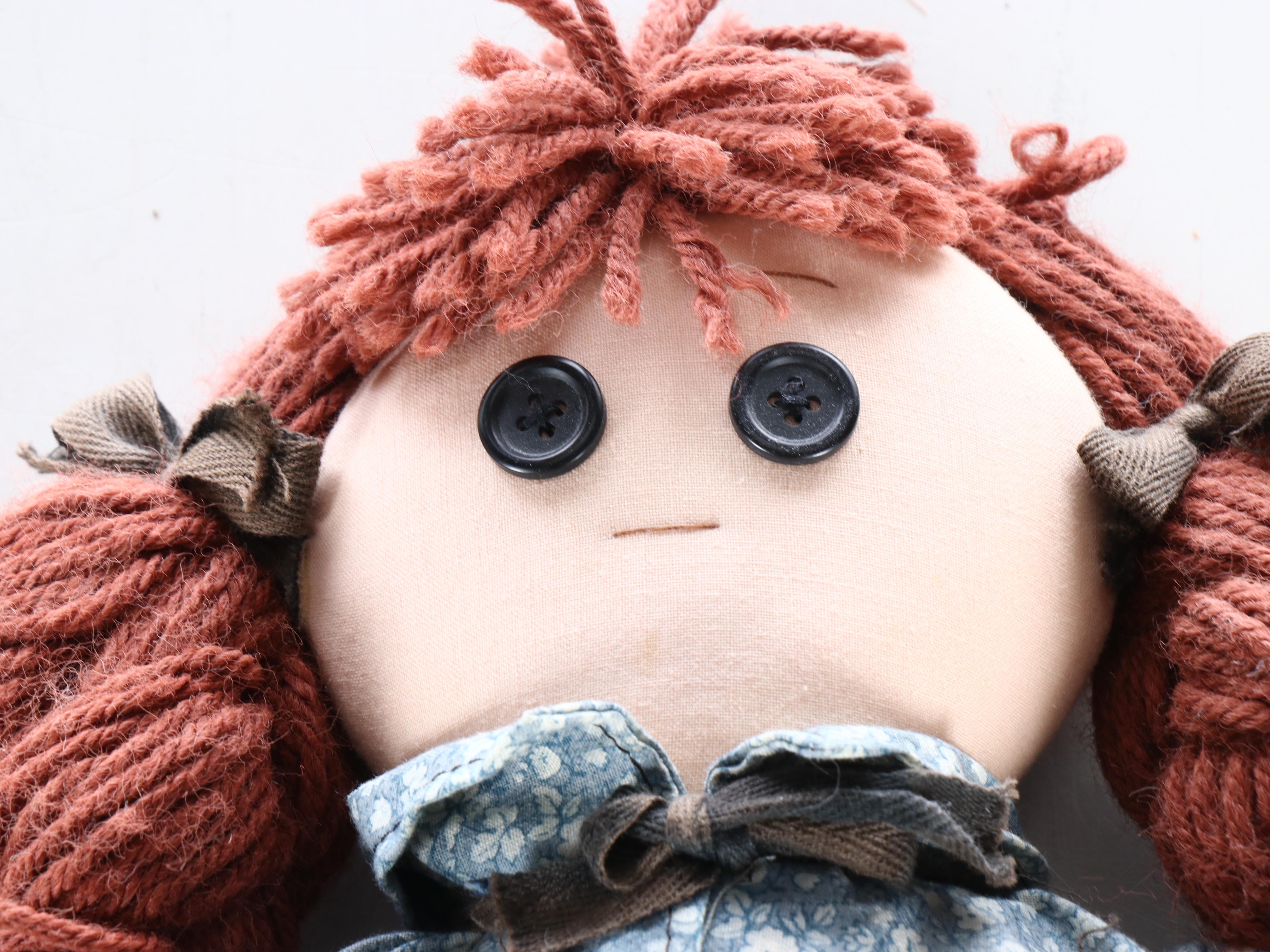 Late Victorian Child's Rocking Chair with Folk Art Style Dolls