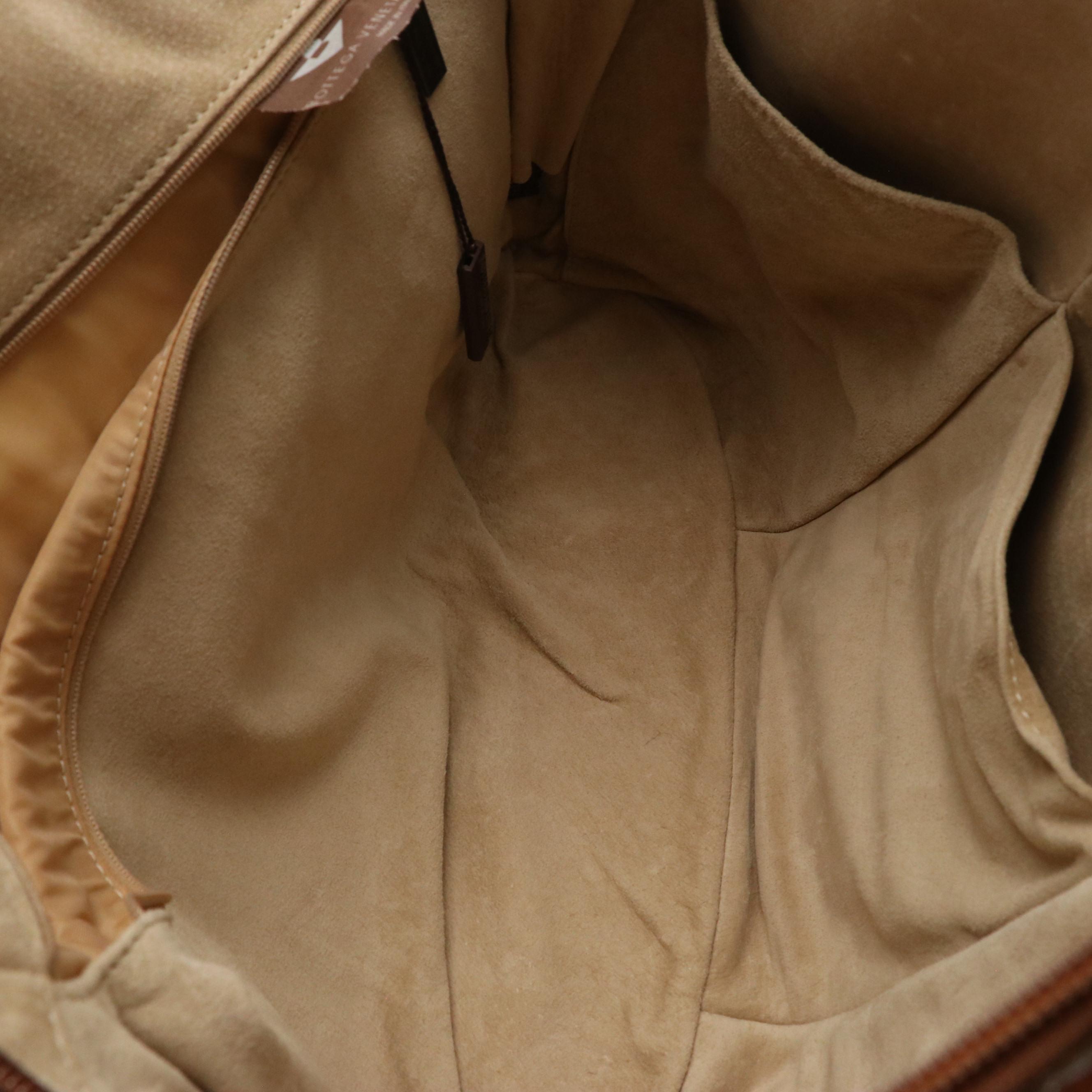 Bottega Veneta Domed Top Handle Satchel in Caramel Brown Intrecciato Leather