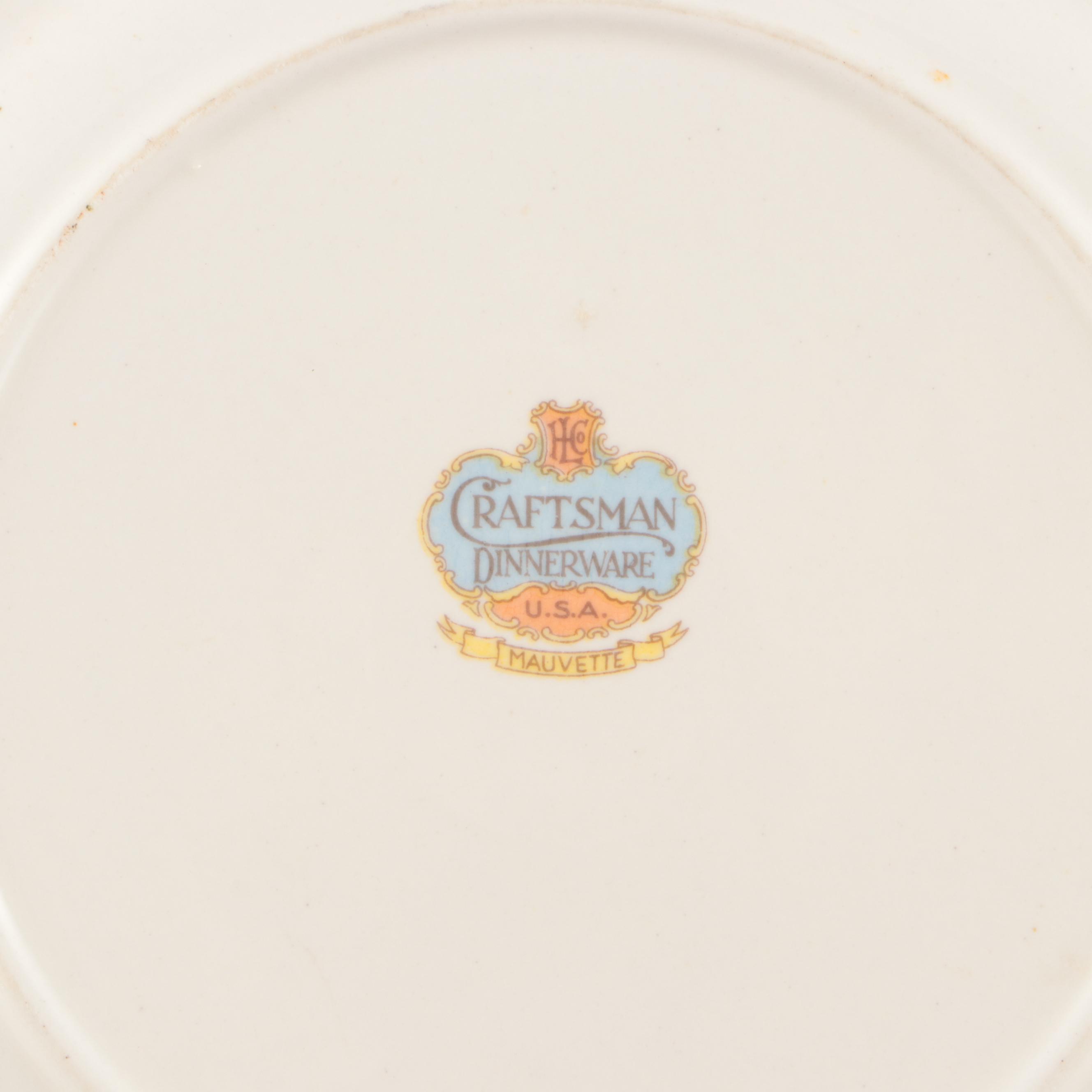 Homer Laughlin "Mauvette" Salad Plates and Other Vintage Ceramic Tableware