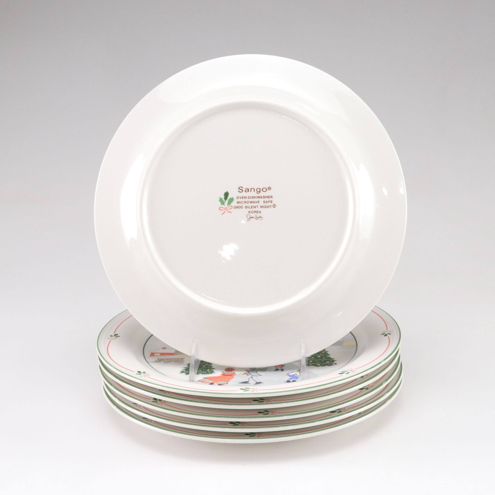 Sango "Silent Night" Christmas Dinnerware Set for Six with Extra Glasses, 1980s