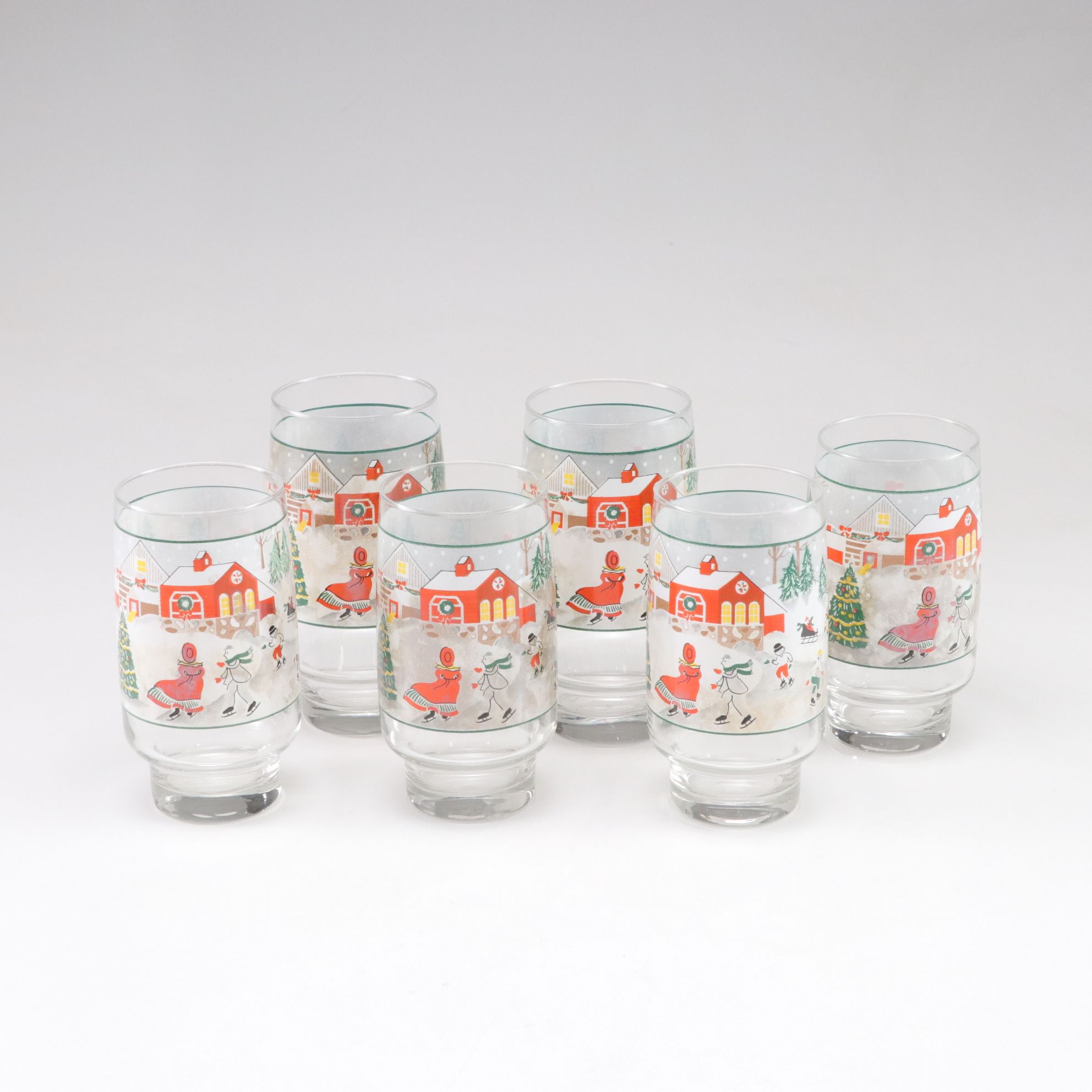 Sango "Silent Night" Christmas Dinnerware Set for Six with Extra Glasses, 1980s