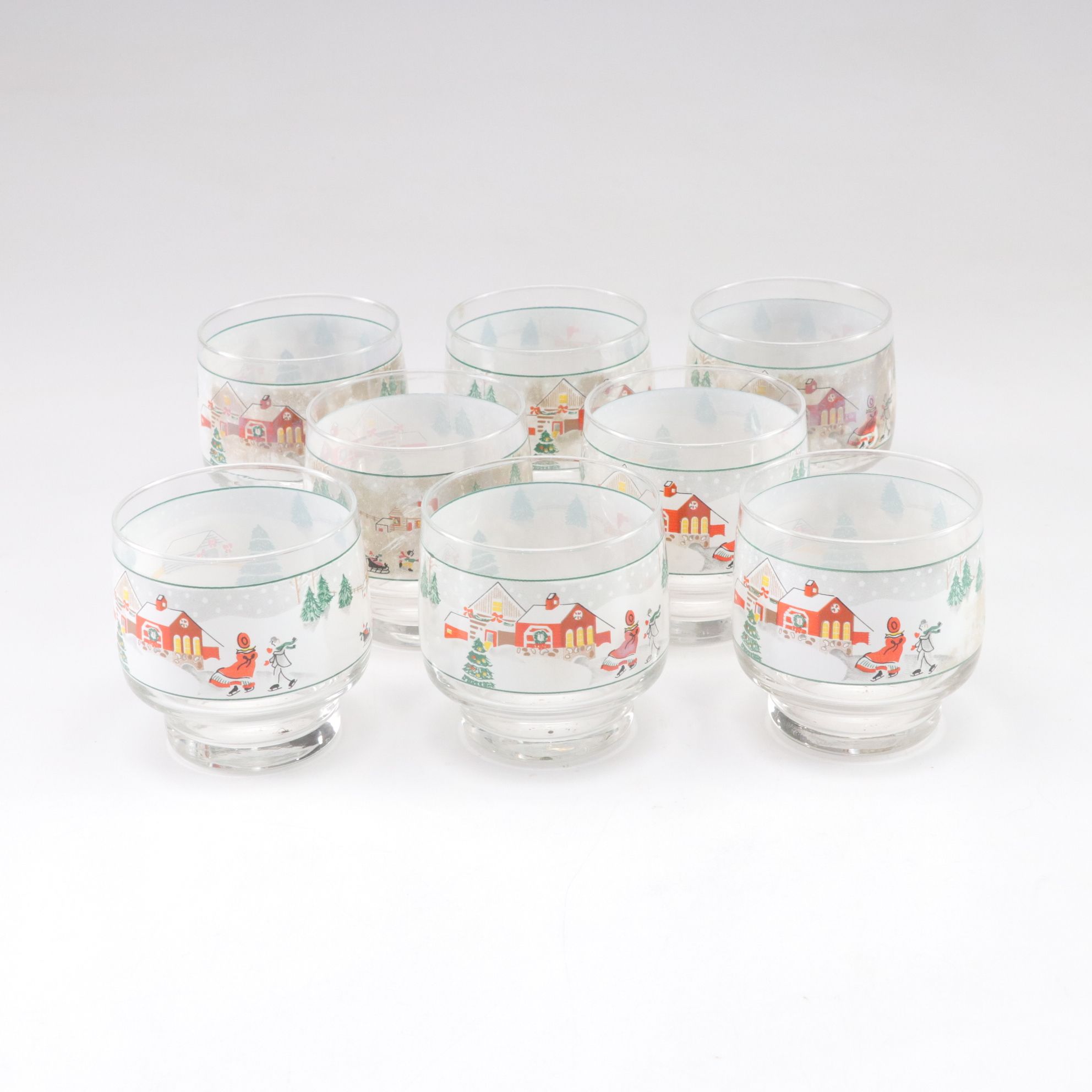Sango "Silent Night" Christmas Dinnerware Set for Six with Extra Glasses, 1980s