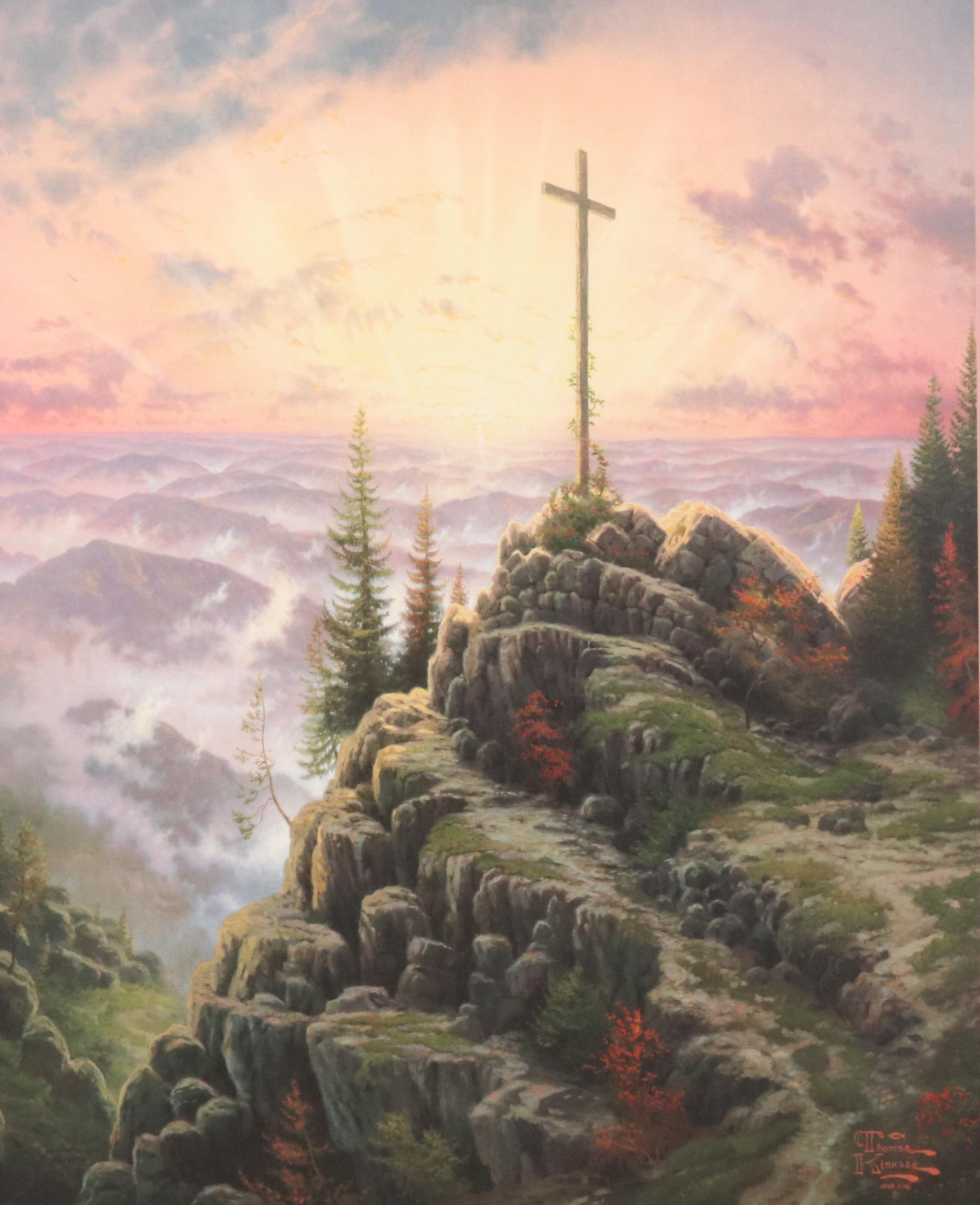 Thomas Kinkade Offset Lithograph "A Prayer of Hope for the Millennium of Light"