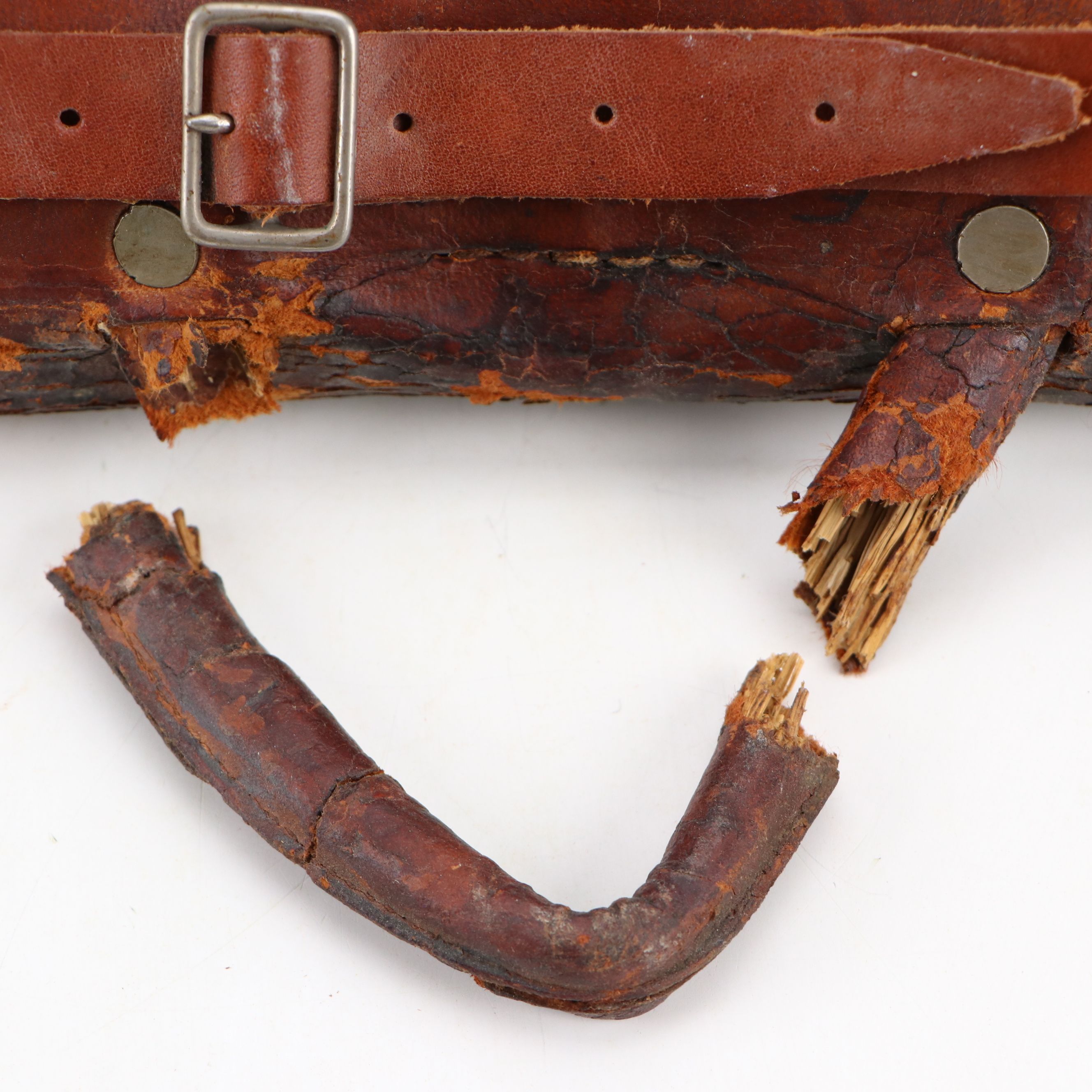 Wicker and Leather Fly Fishing Creel Basket, Early to Mid-20th Century