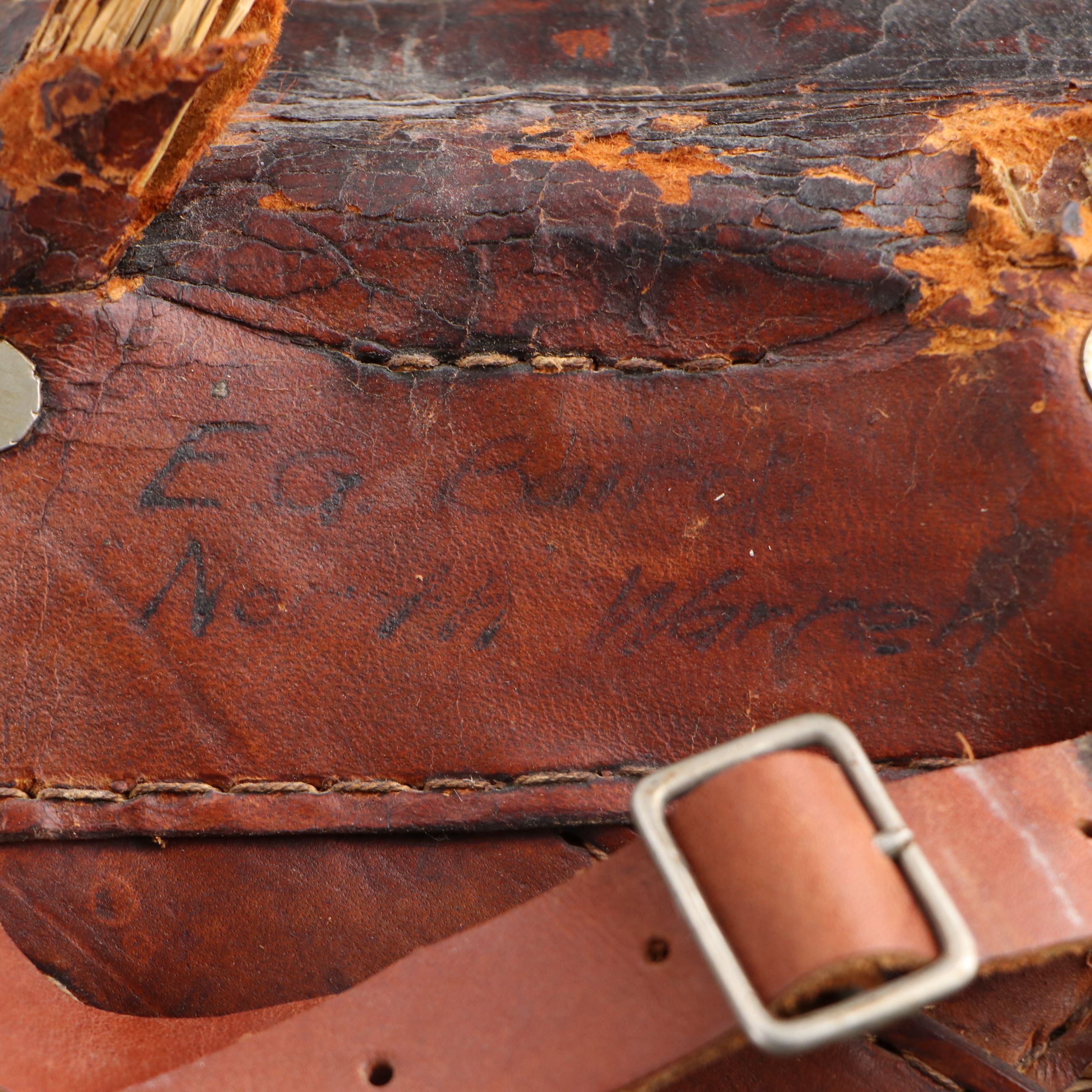 Wicker and Leather Fly Fishing Creel Basket, Early to Mid-20th Century