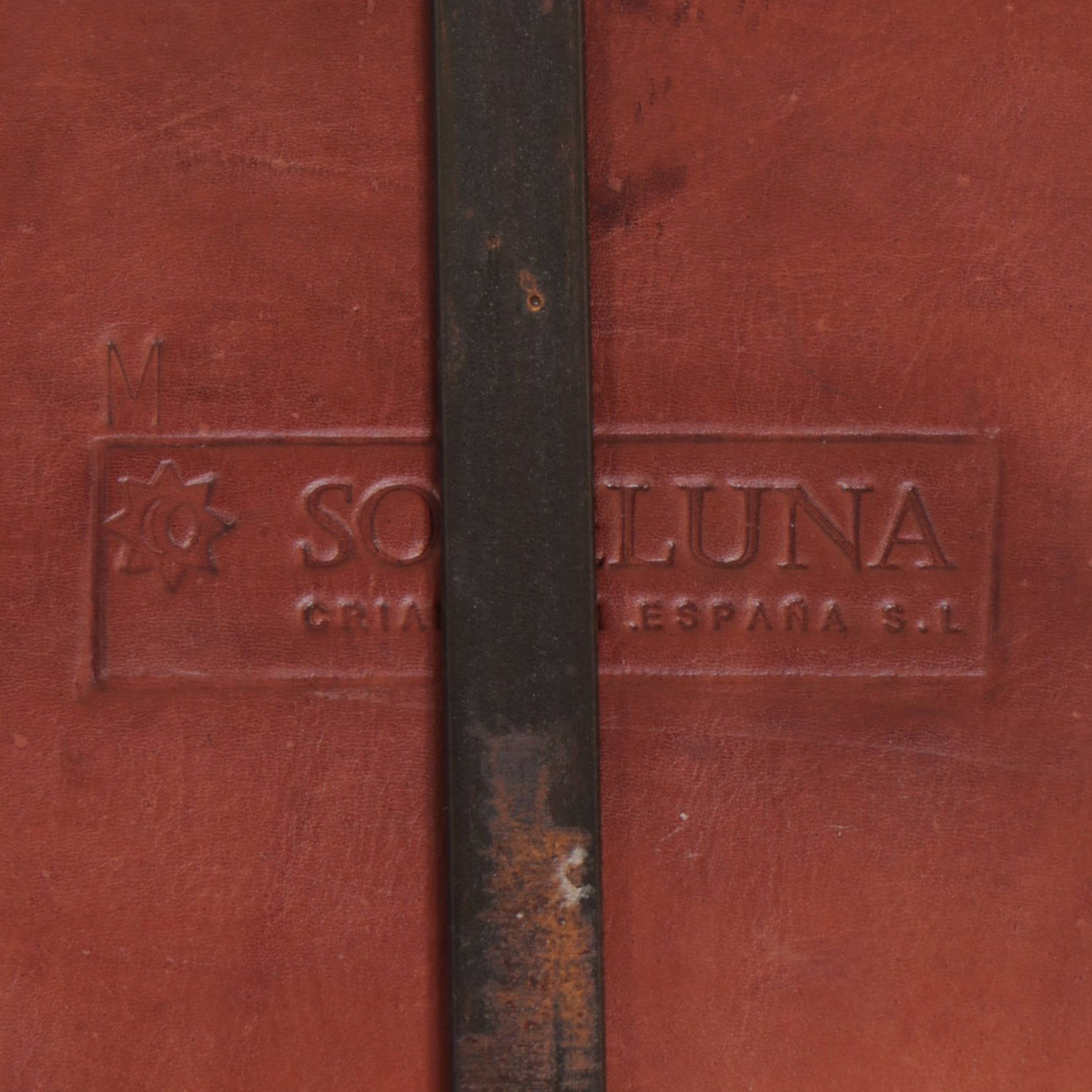 Set of Five Sol Y Luna Italian Leather and Metal Barstools