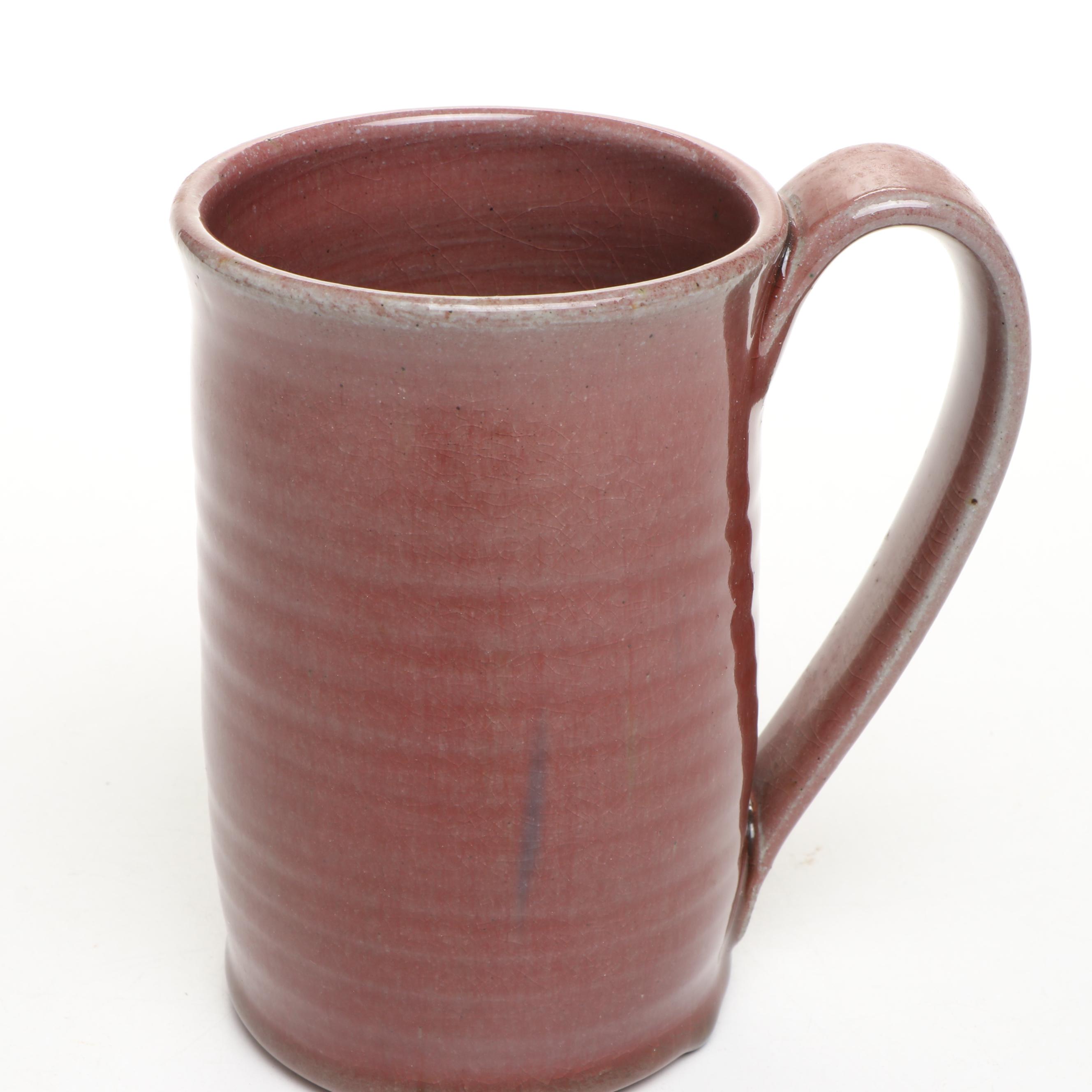 Artist Signed Art Pottery Lidded Dish, Bowl, and Mugs