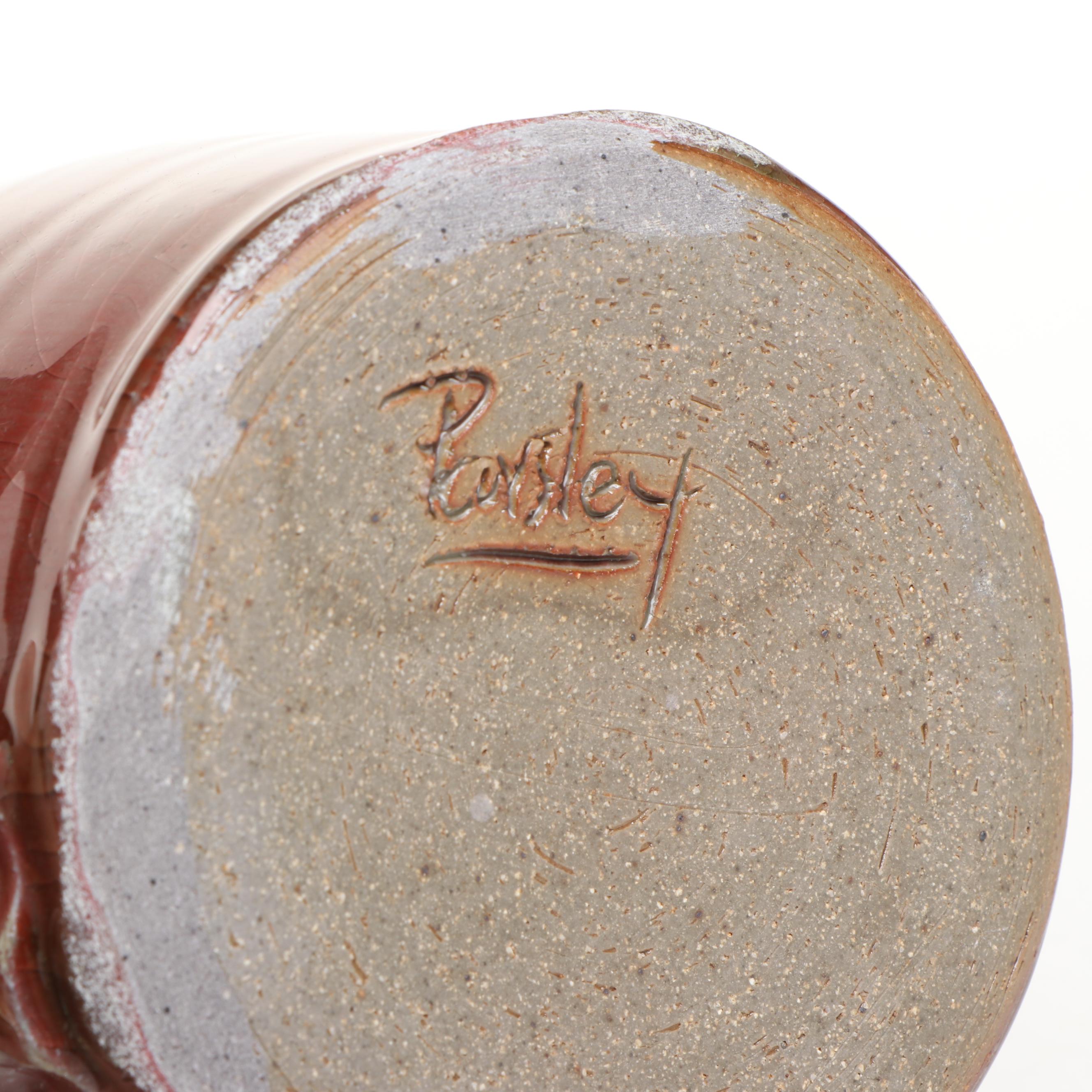 Artist Signed Art Pottery Lidded Dish, Bowl, and Mugs