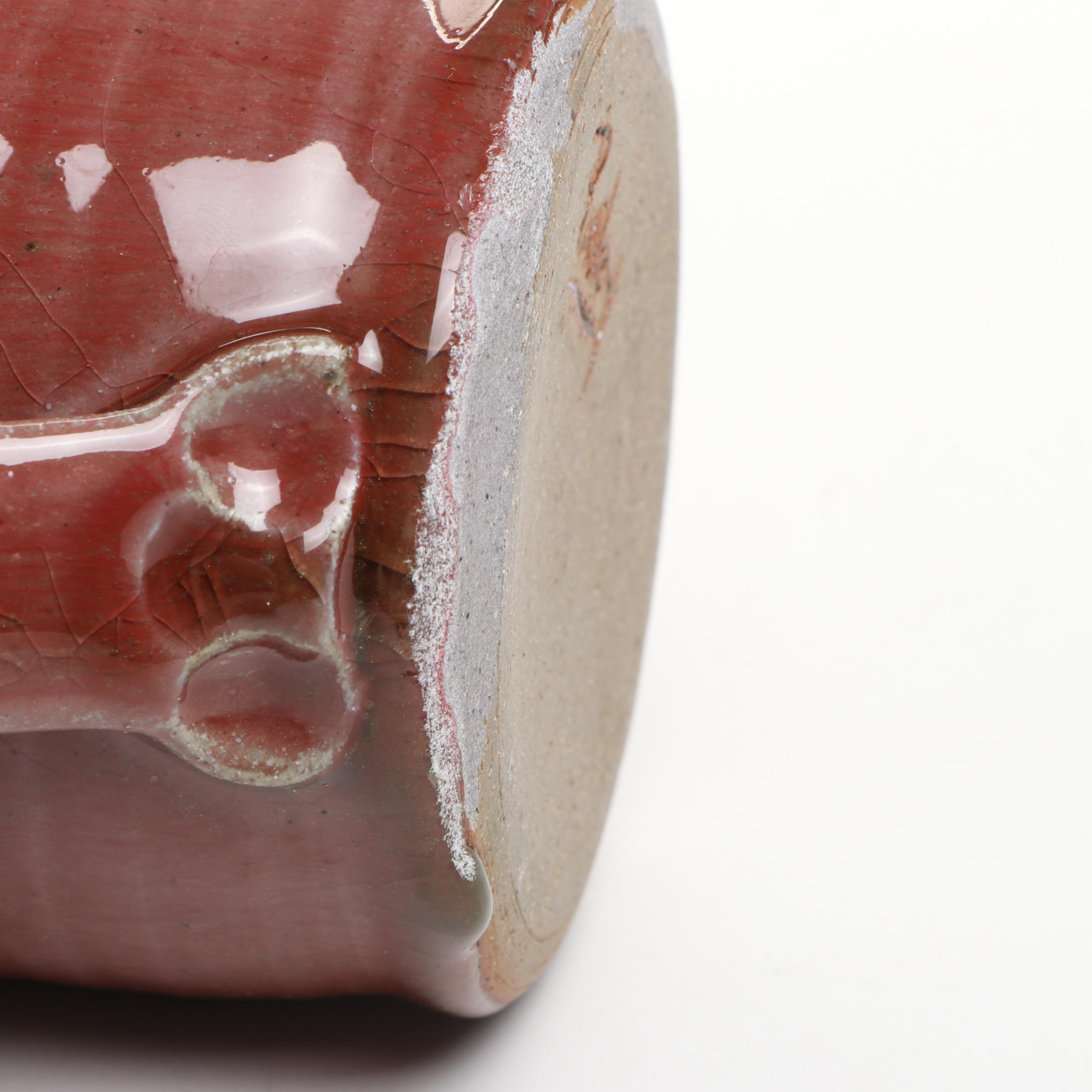 Artist Signed Art Pottery Lidded Dish, Bowl, and Mugs