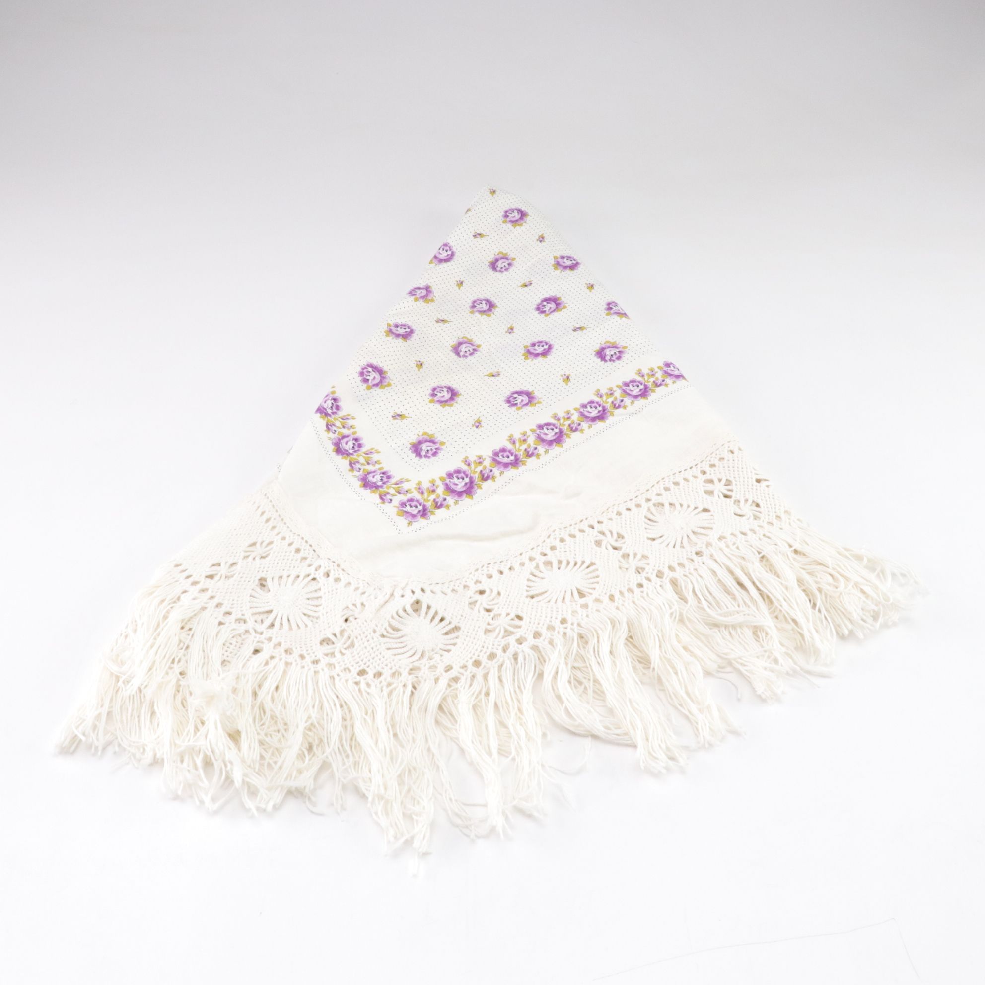 Crocheted Round Table Cover & Other Table Linens