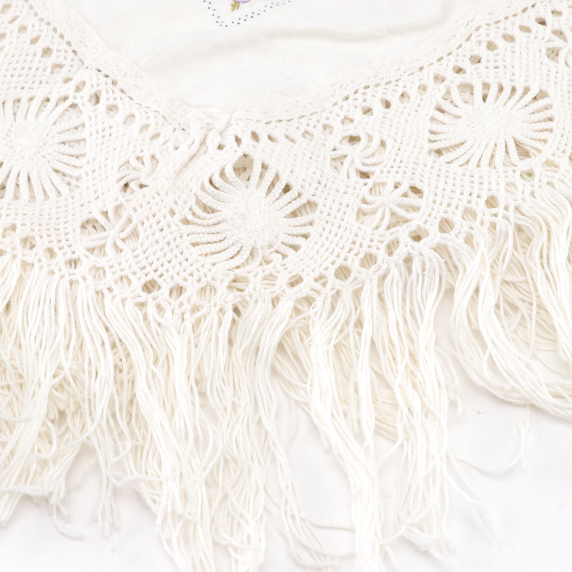 Crocheted Round Table Cover & Other Table Linens