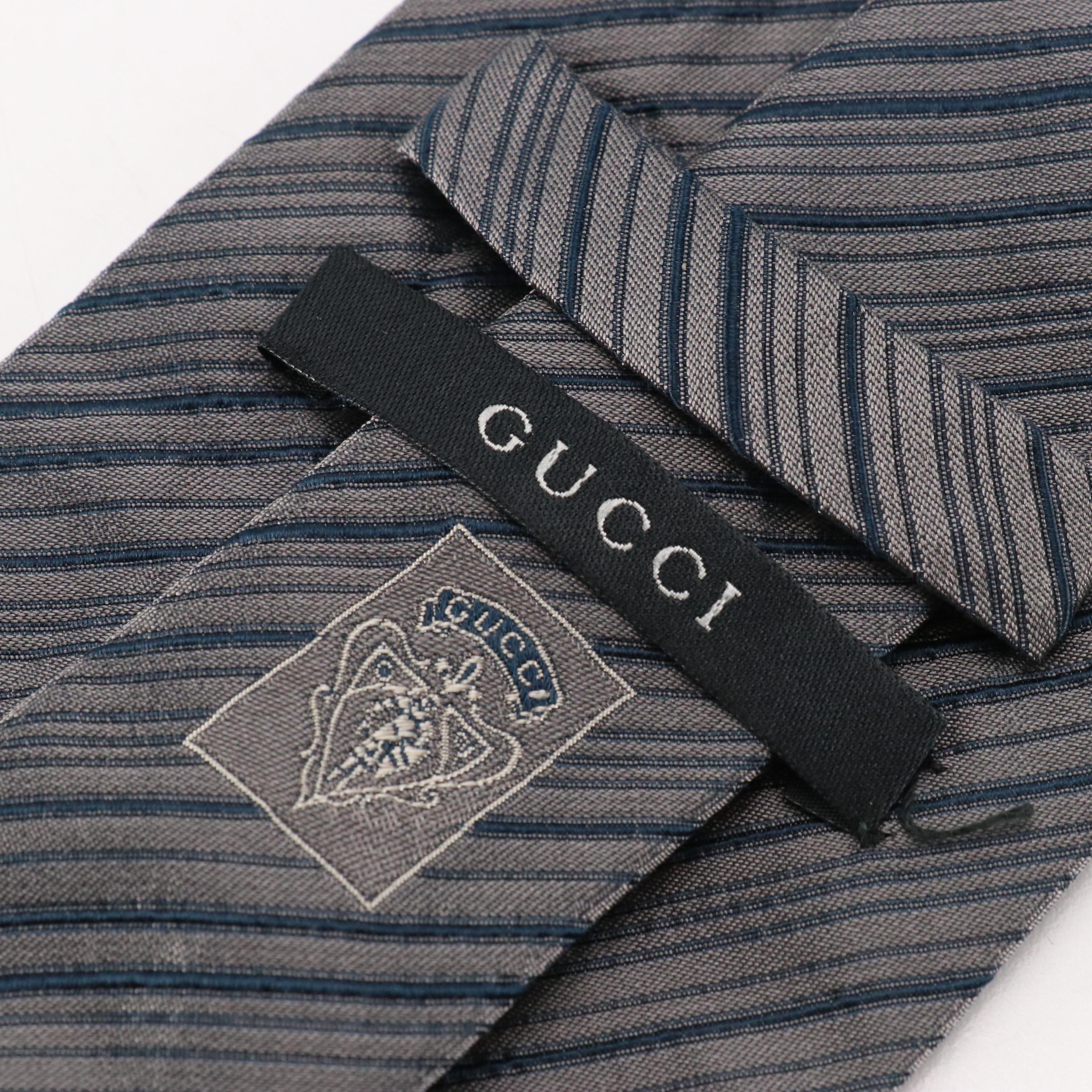 Gucci Diagonal Barcode Stripe Necktie in Silk Jacquard