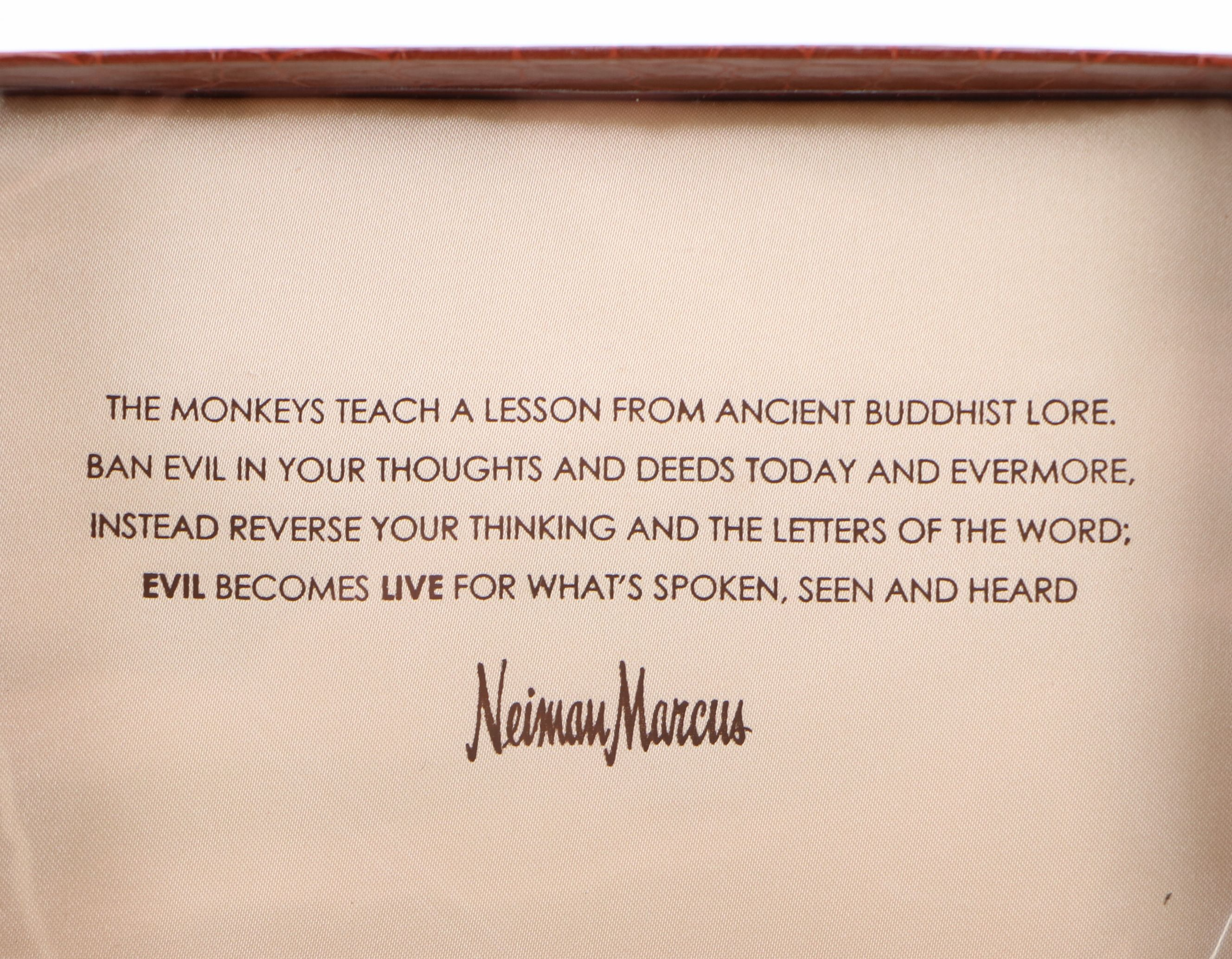 Neiman Marcus Silver Plate See No Evil, Speak No Evil, Hear No Evil Stoppers