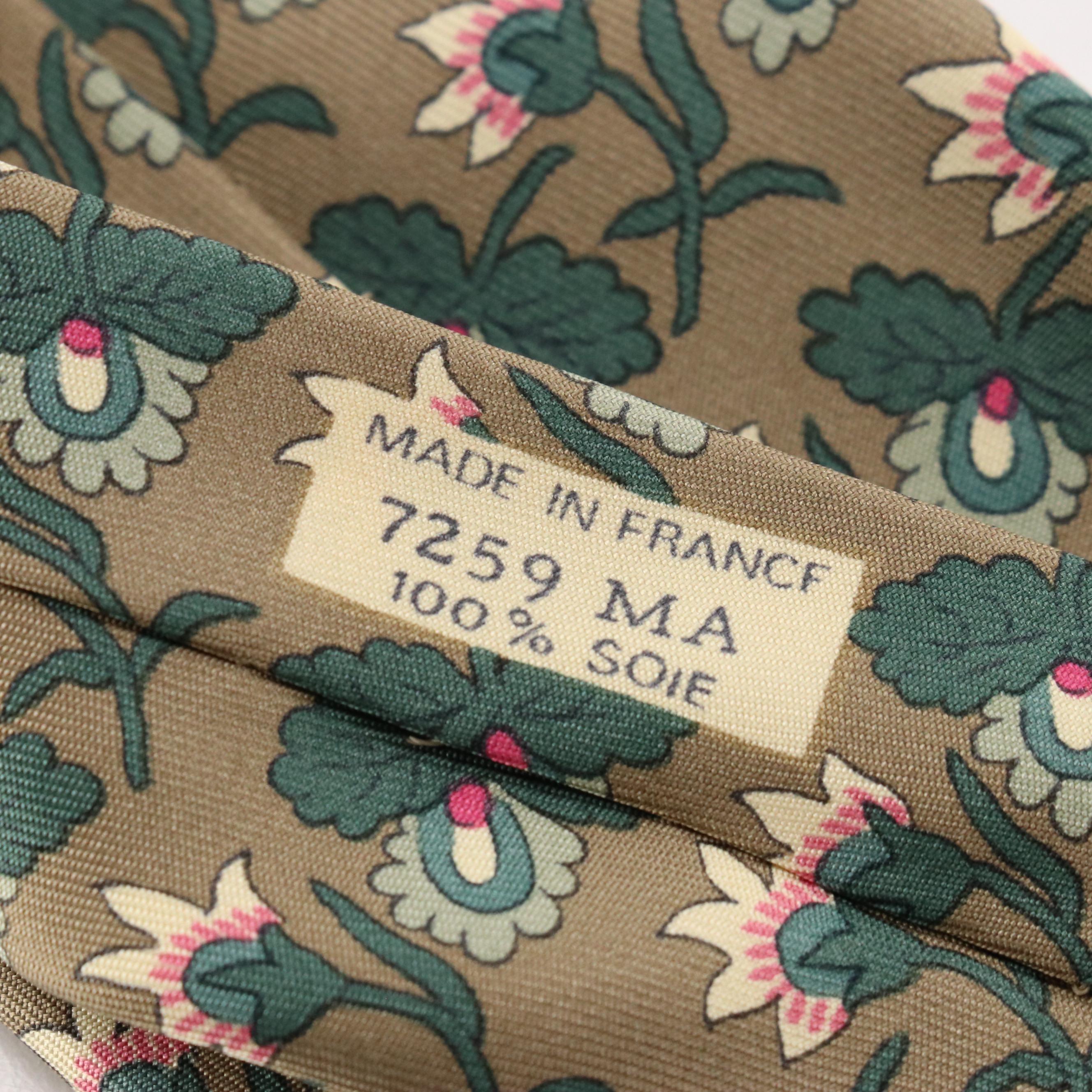 Hermès Floral Print Necktie in Silk Twill