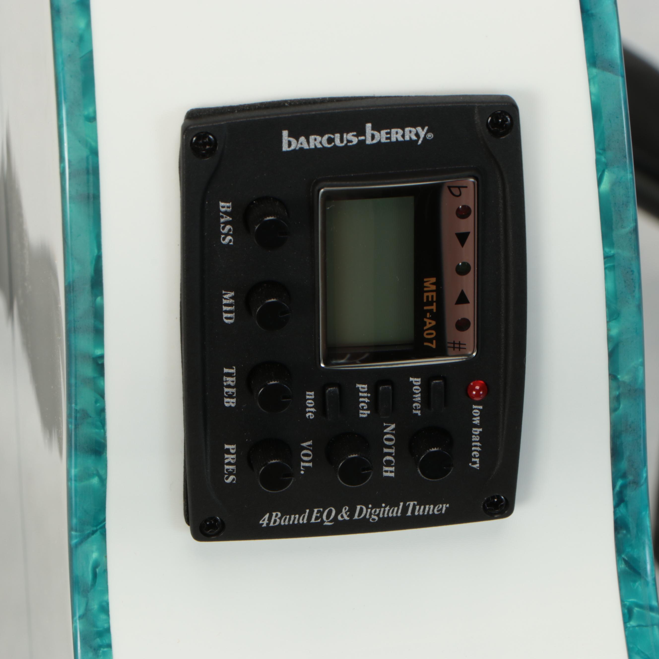 Oscar Schmidt by Washburn Gloss White Concert Cutaway Electric Acoustic Guitar