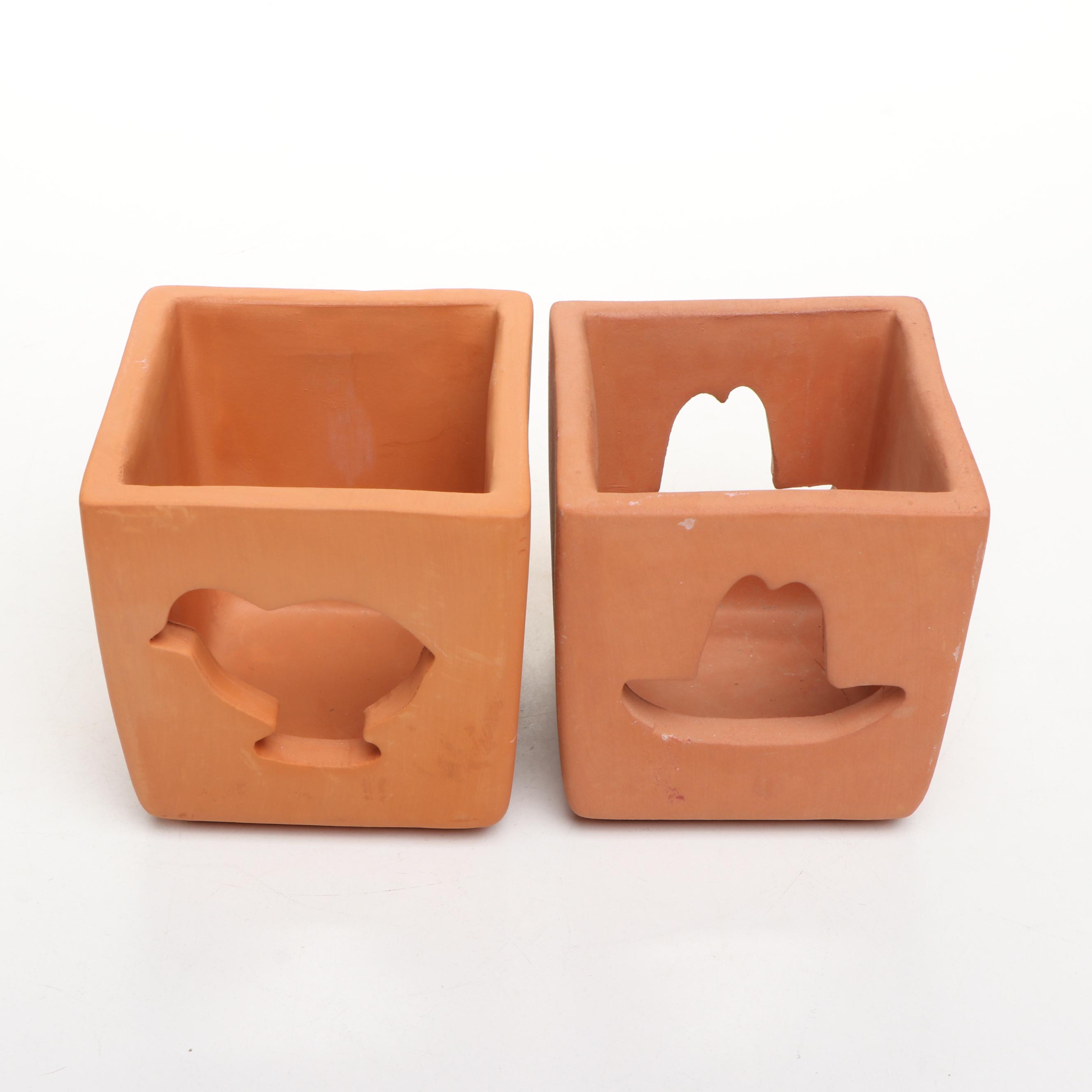 St. Croix Forge Iron Cactus with Artist Signed Ceramic Bowl and More Art Pottery