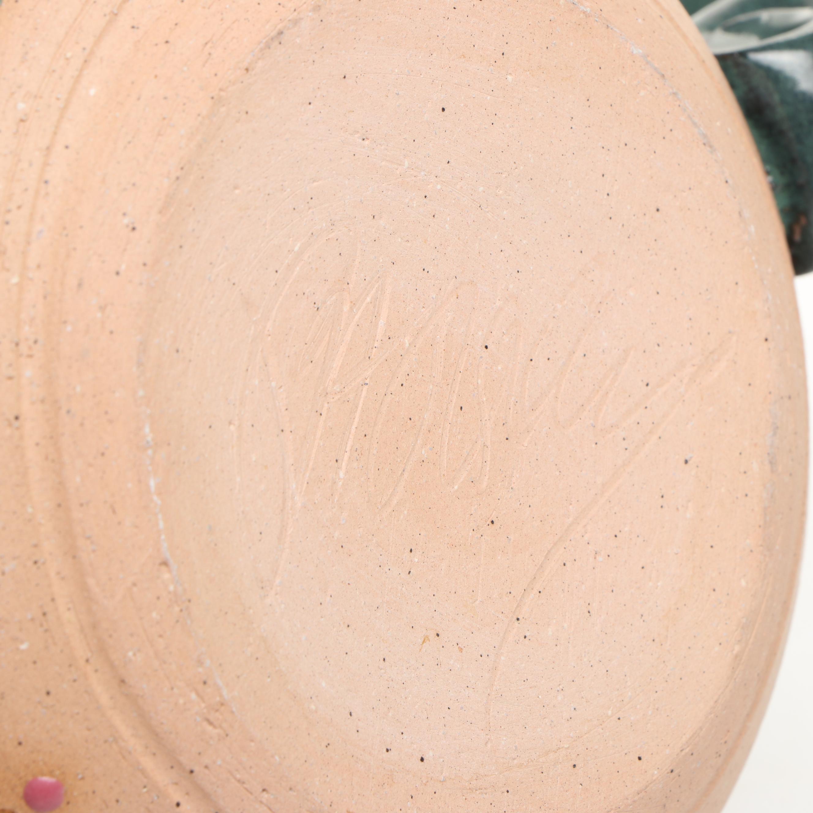 St. Croix Forge Iron Cactus with Artist Signed Ceramic Bowl and More Art Pottery