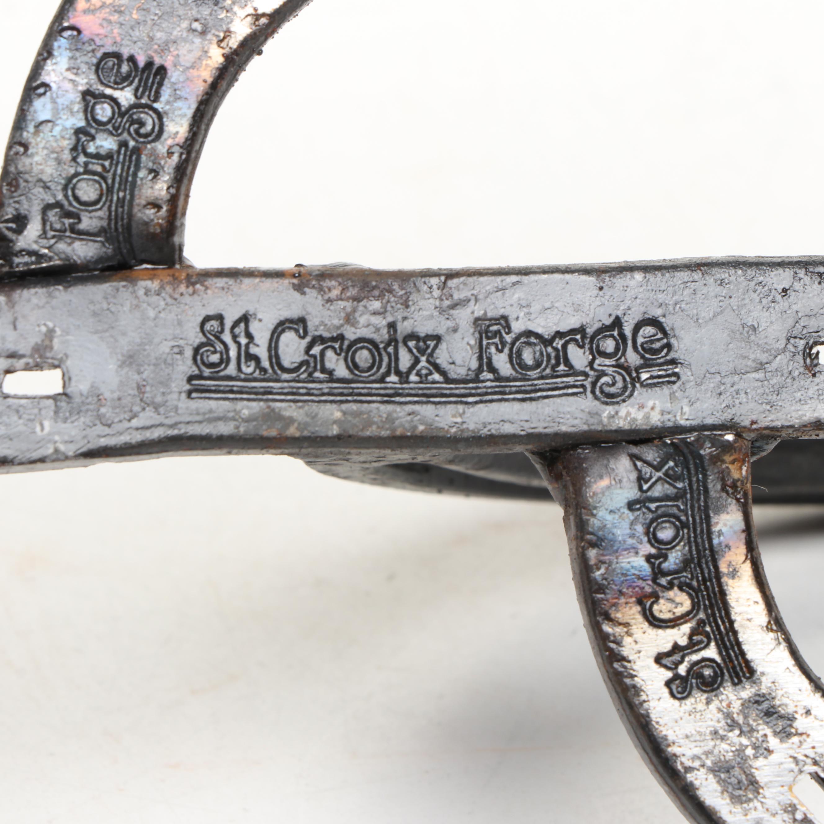 St. Croix Forge Iron Cactus with Artist Signed Ceramic Bowl and More Art Pottery