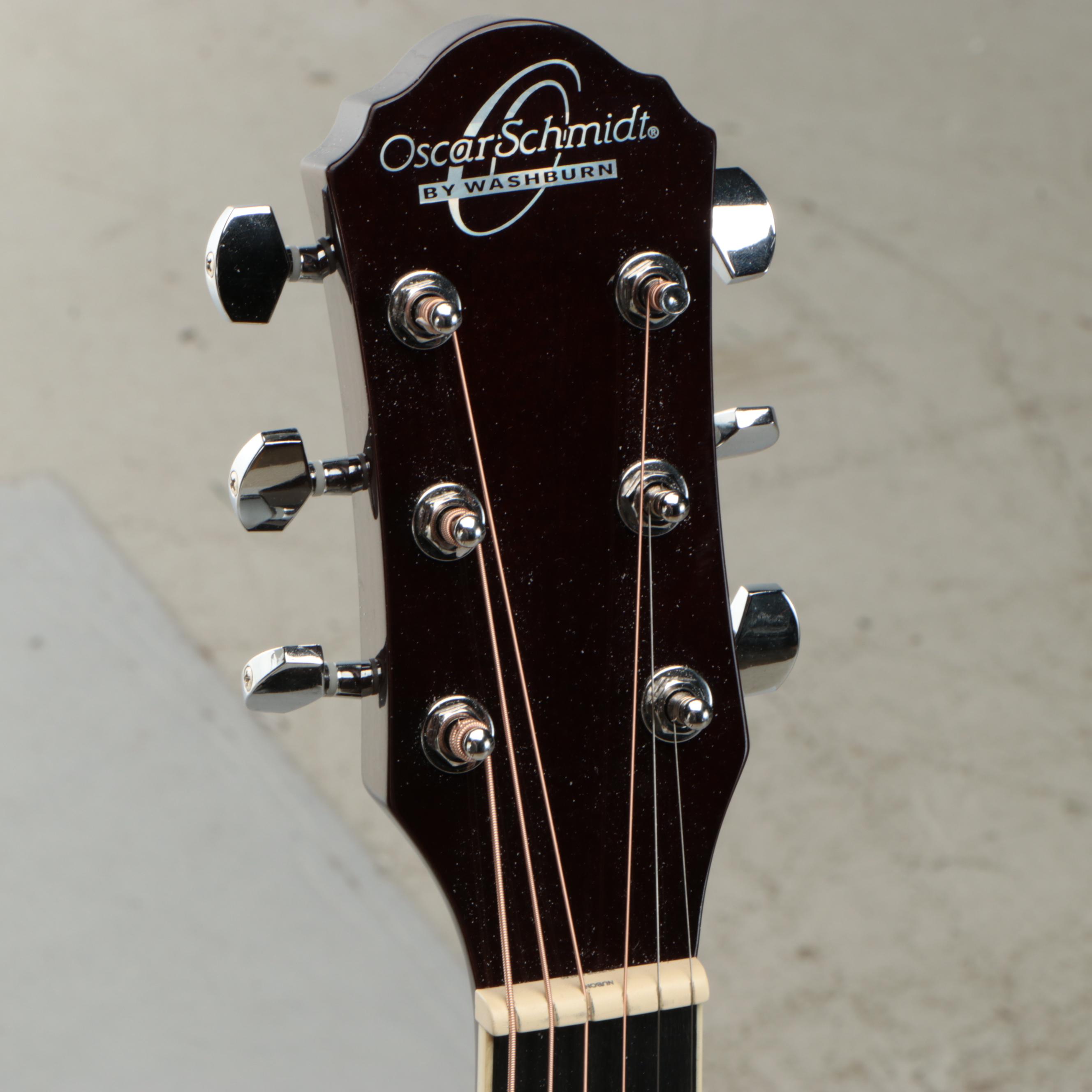 Oscar Schmidt by Washburn Spalted Maple Cutaway Acoustic Electric Guitar