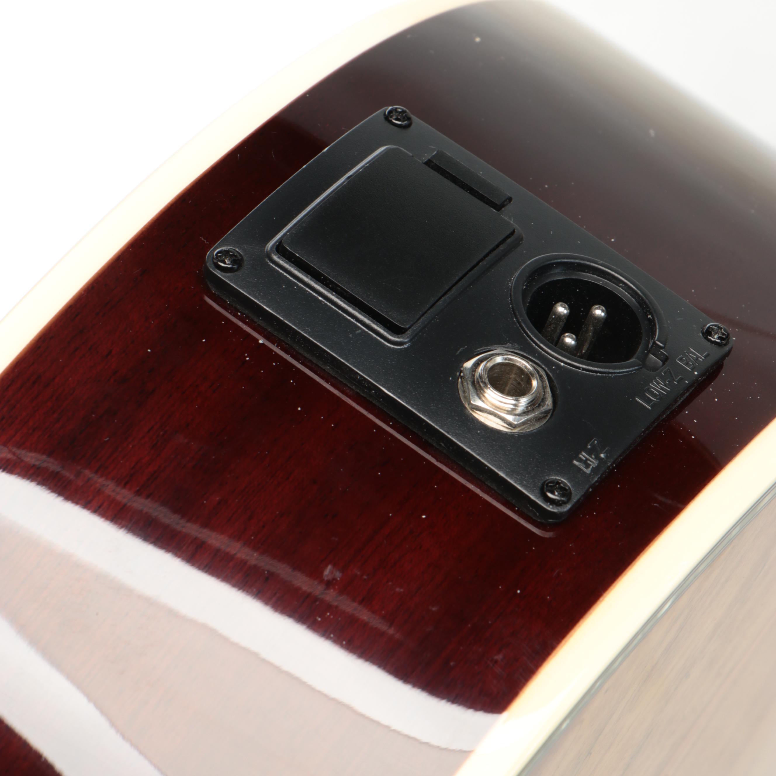 Oscar Schmidt by Washburn Spalted Maple Cutaway Acoustic Electric Guitar