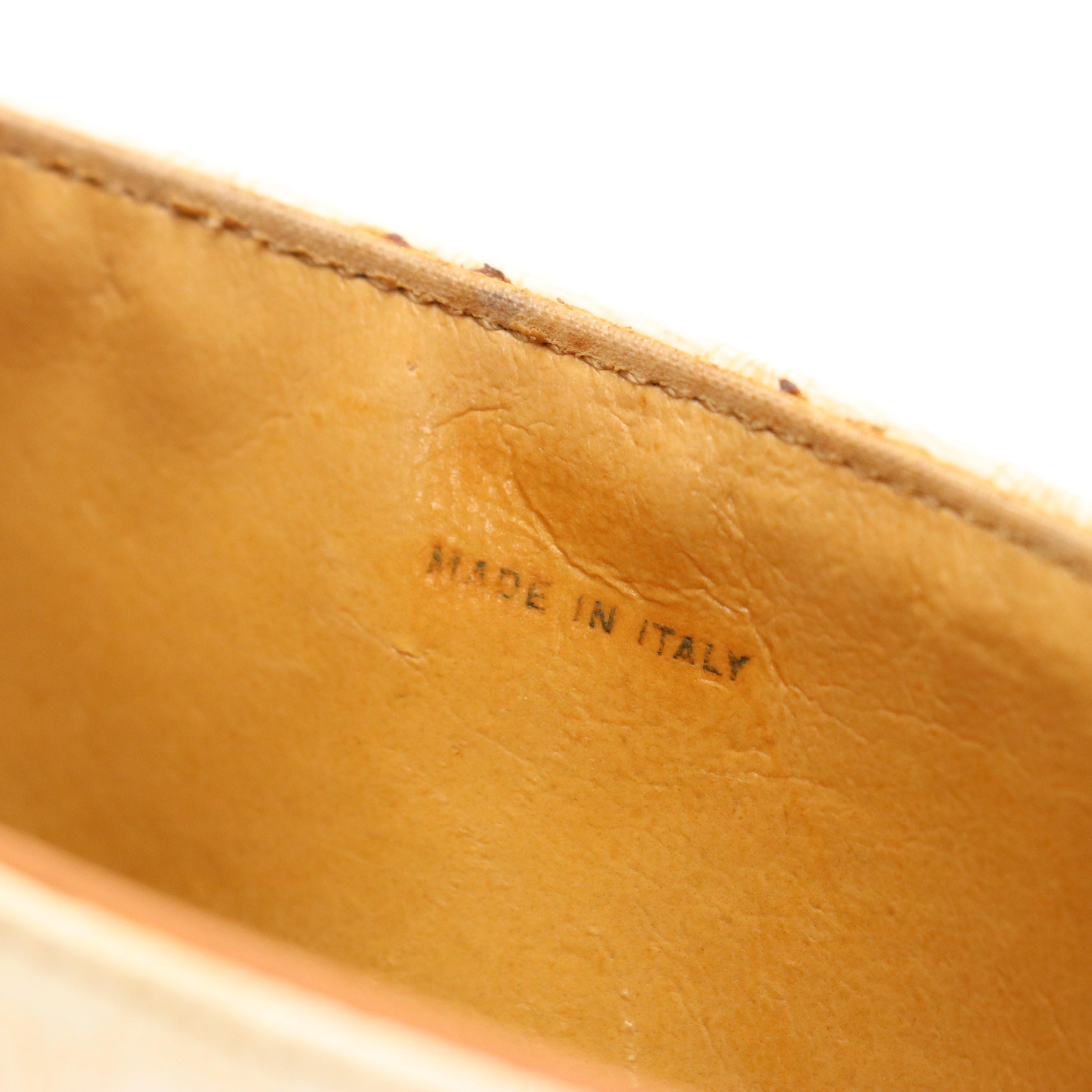 Celine Small Front Flap Crossbody Bag in White Macadam Canvas and Leather Trim