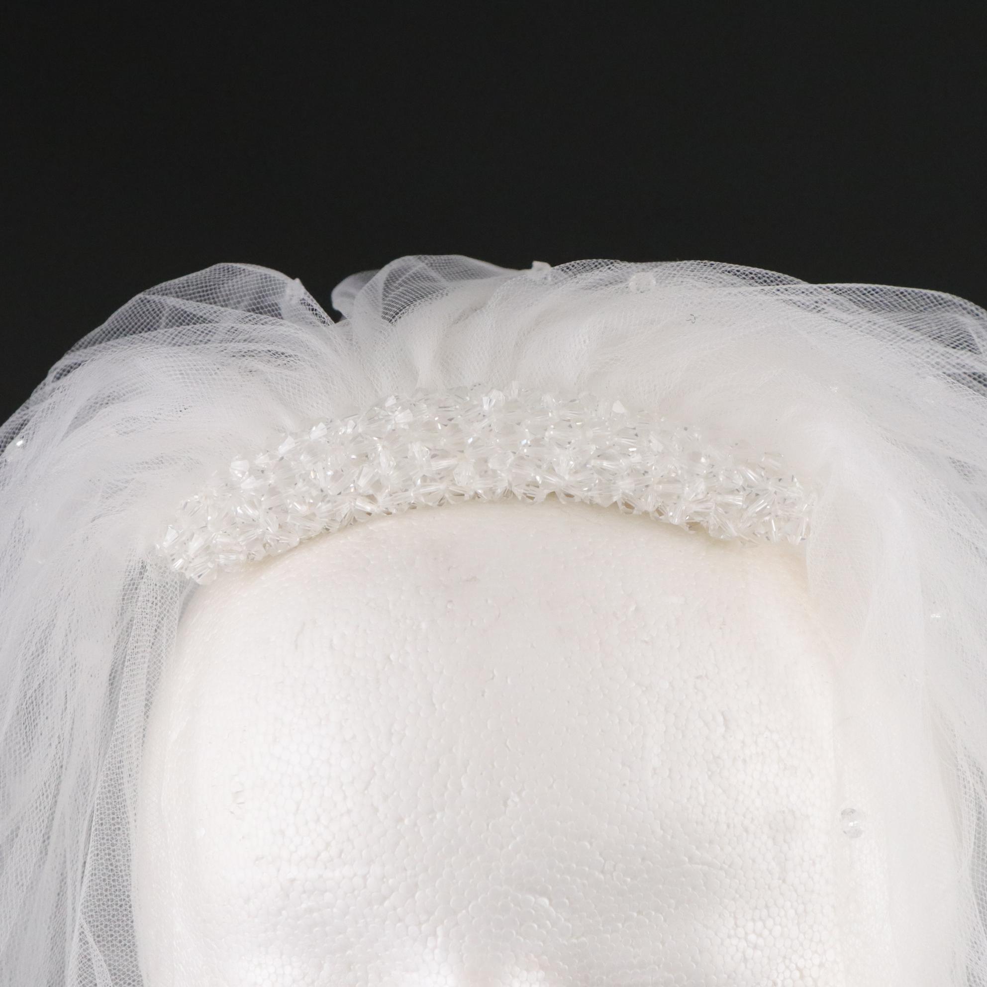 Bridal Headpiece with Veil, Ring Pillow, Petal Basket and Wedding Cake Servers