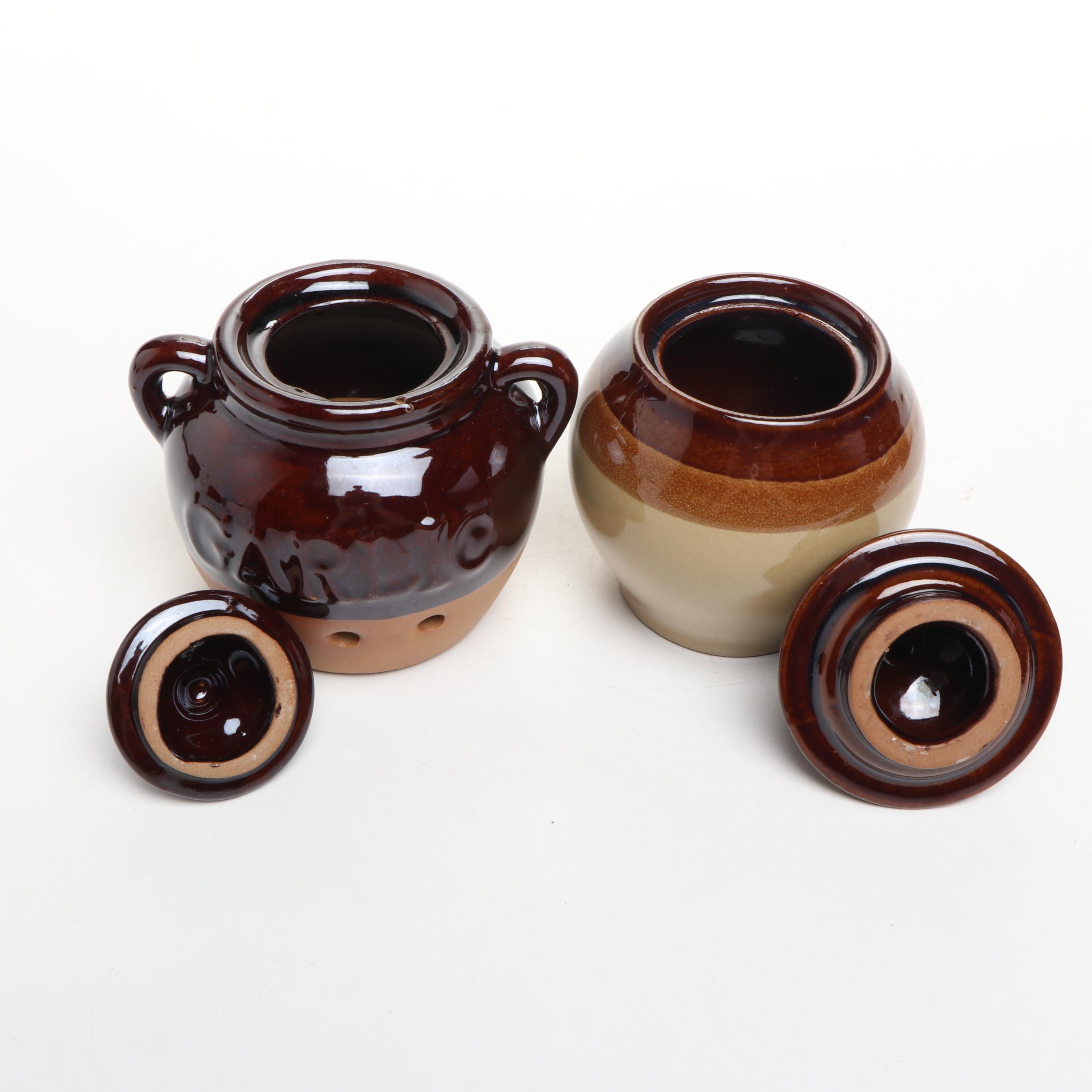 Art Pottery Food Canisters, Lidded Vessels, and Bowls