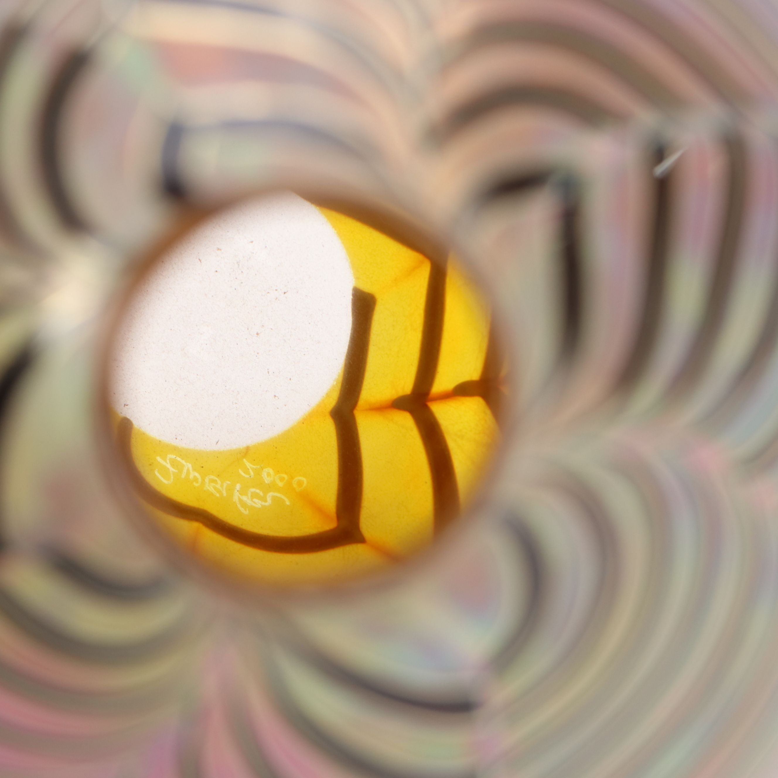 Craig Zweifel Art Glass Feather Pulled Iridescent Vase, 2000