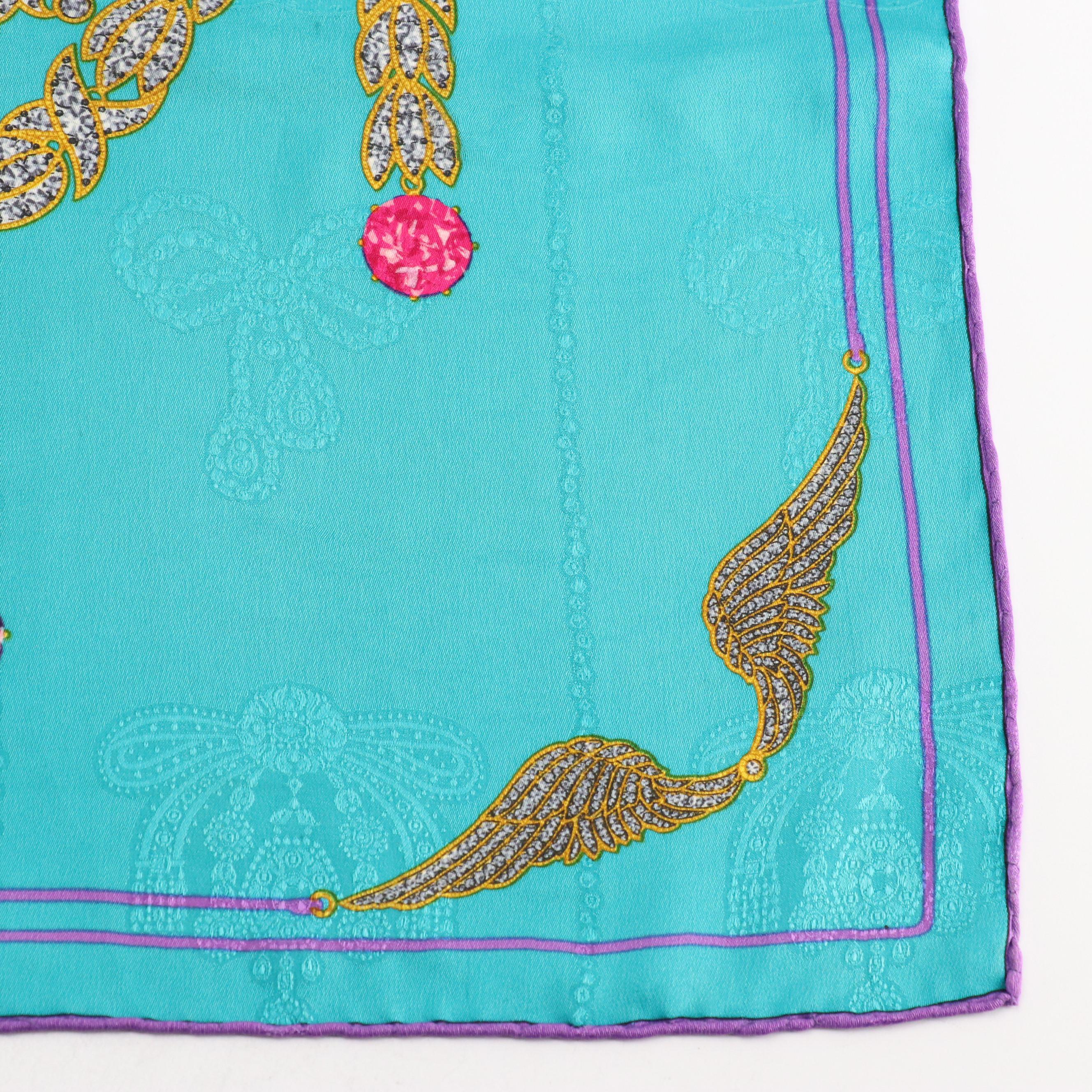 Cartier Must de Cartier Brooch Pin Motif Scarf 90 in Silk Jacquard with Box