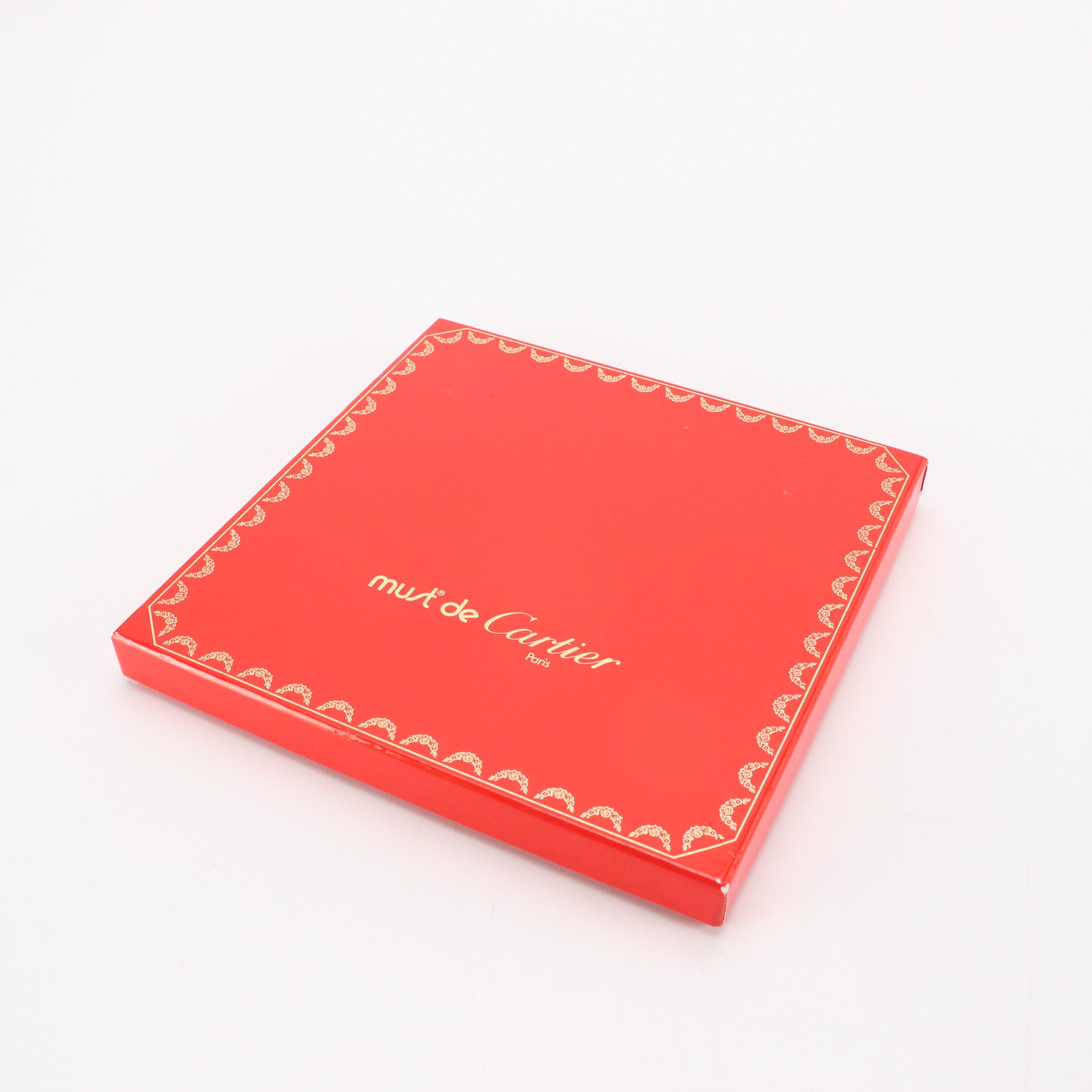 Cartier Must de Cartier Brooch Pin Motif Scarf 90 in Silk Jacquard with Box