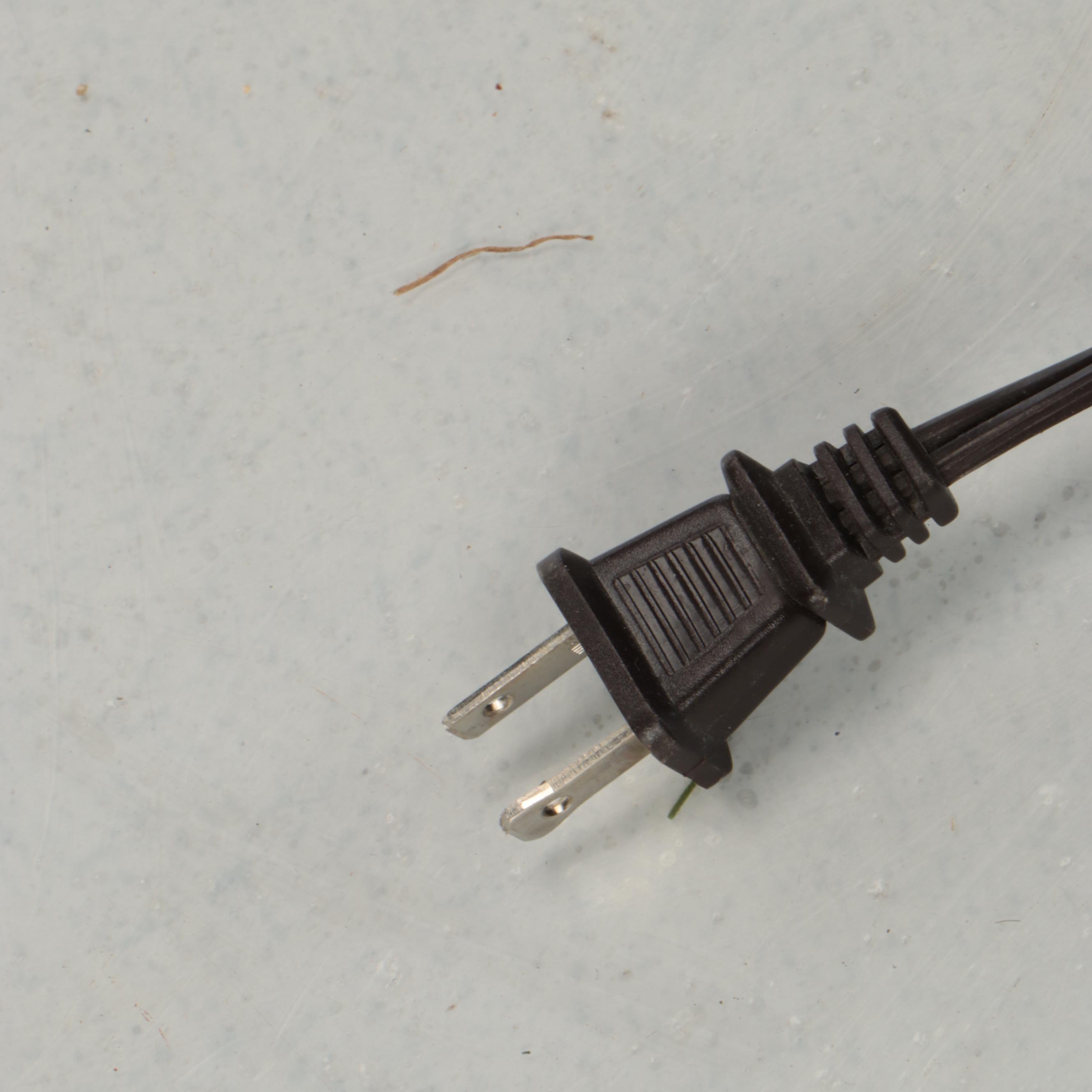 Pair of Caged Yellow Glass Table Lamps & Matching Floor Lamp, Silk Shades