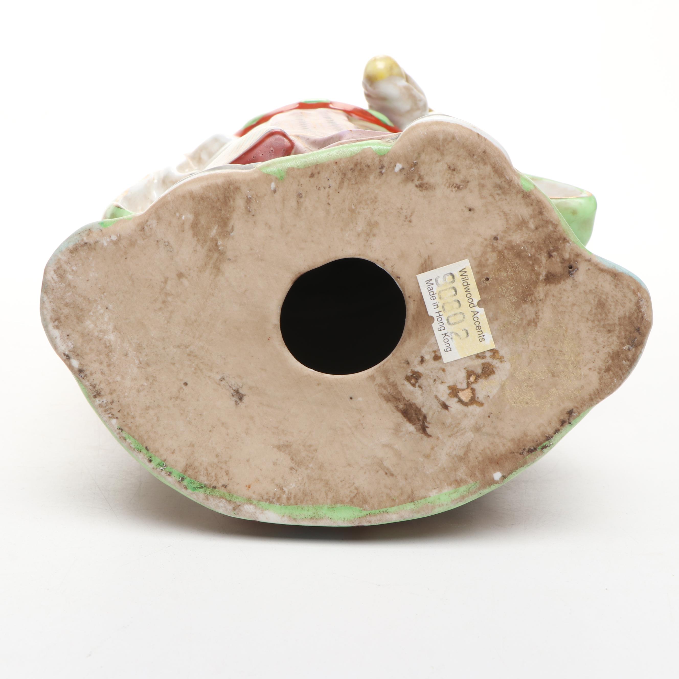 Chinese Porcelain Famille Rose Lu Deity with Porcelain Cachepot