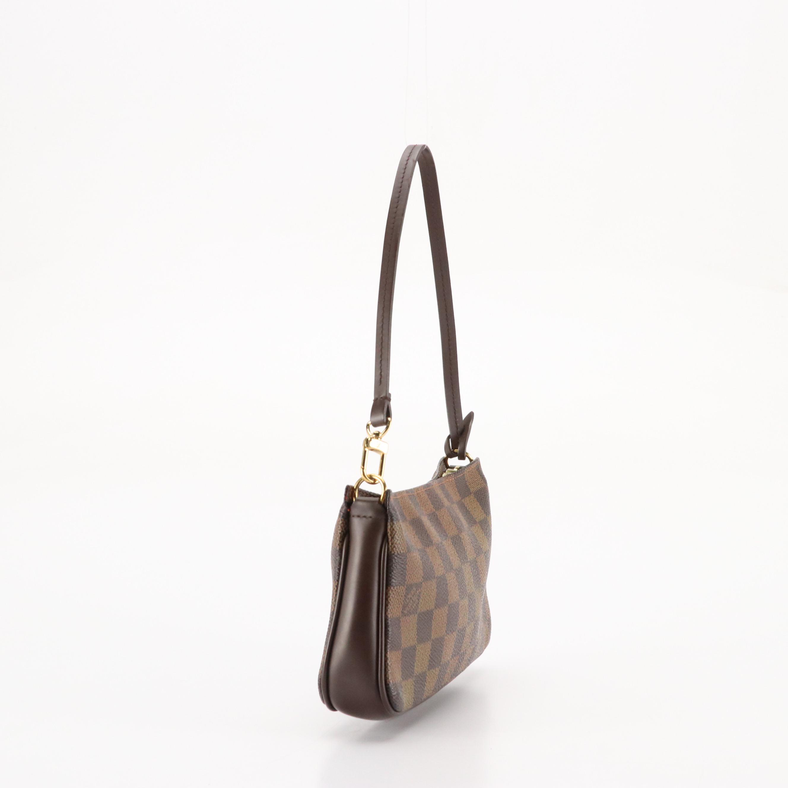 Louis Vuitton Navona Pochette Accessories Bag in Damier Ebene Canvas and Leather