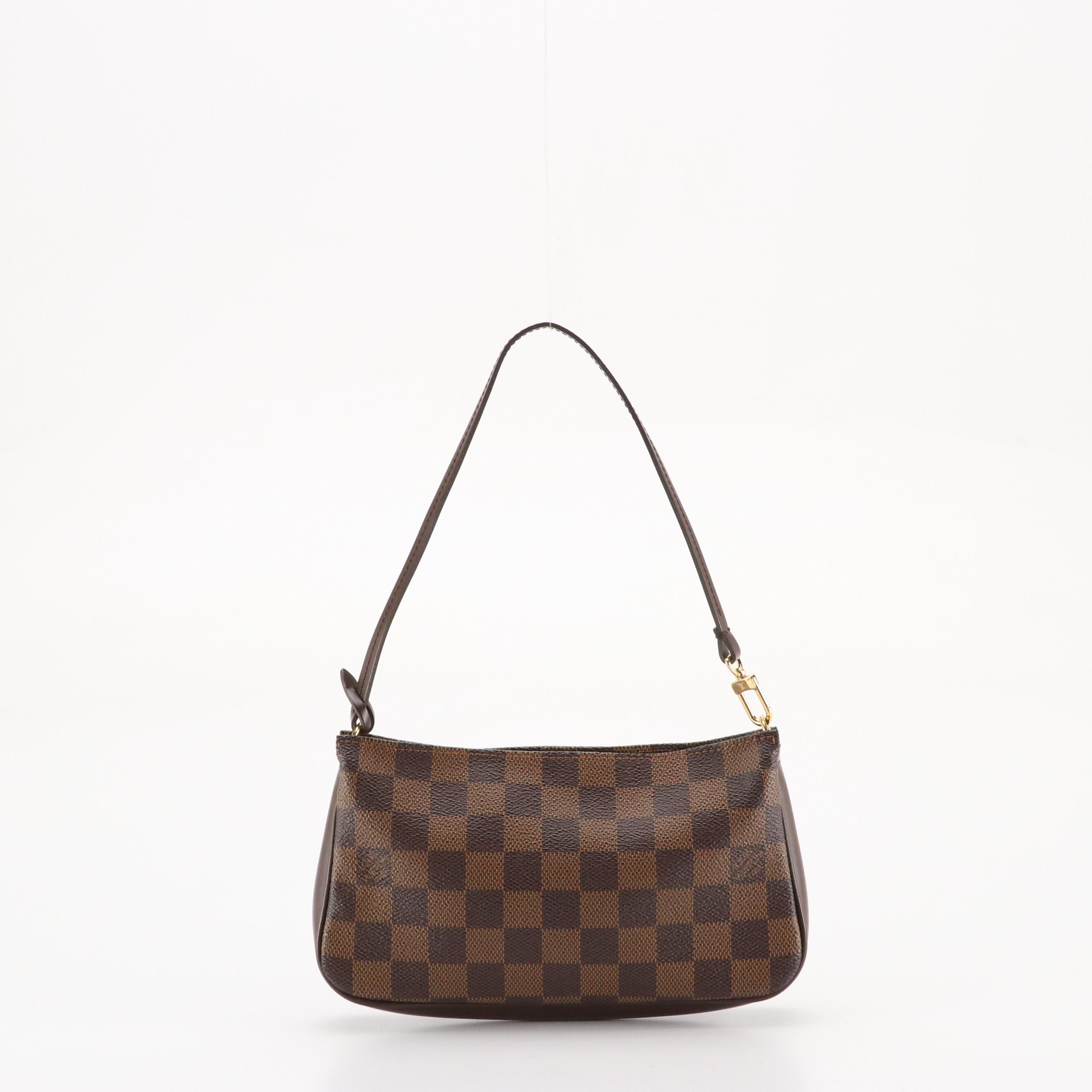 Louis Vuitton Navona Pochette Accessories Bag in Damier Ebene Canvas and Leather