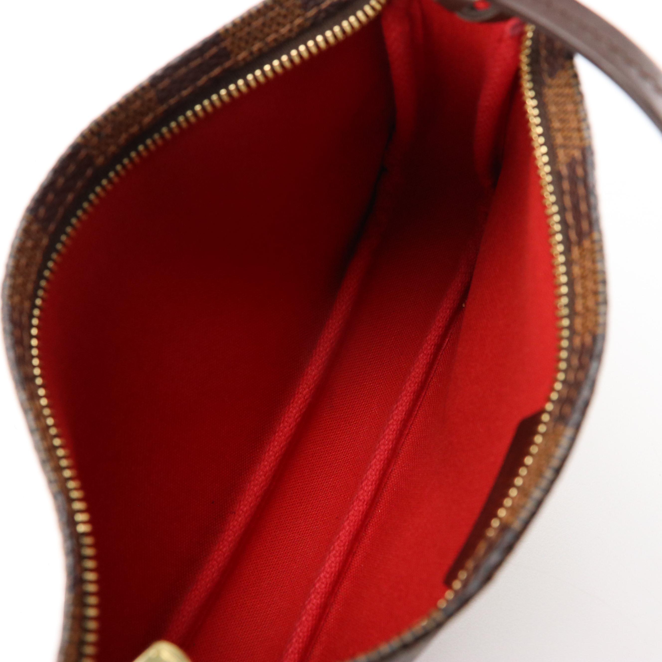 Louis Vuitton Navona Pochette Accessories Bag in Damier Ebene Canvas and Leather