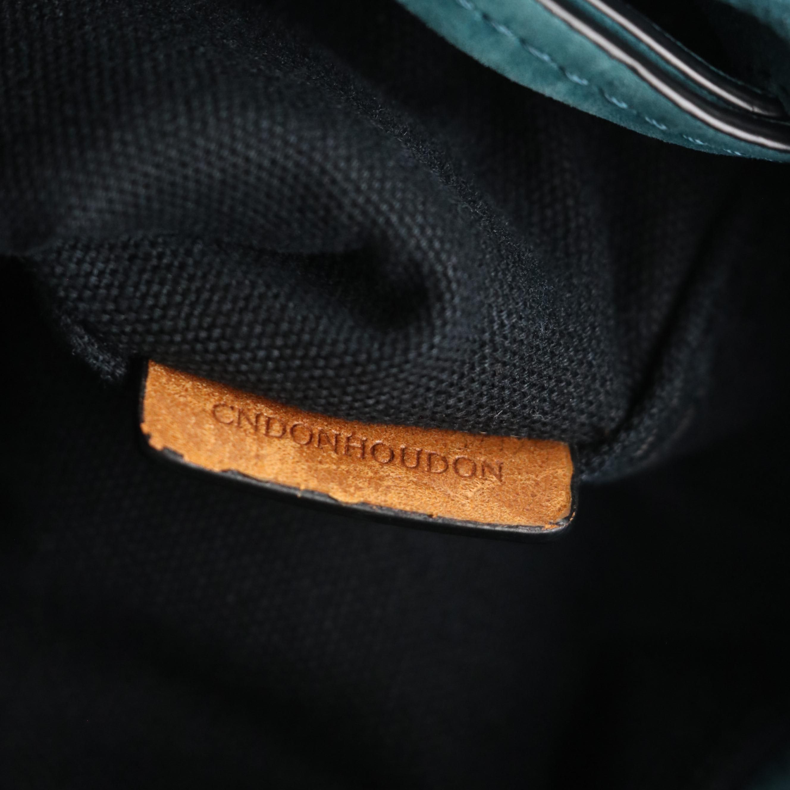 Burberry Ashby Belgrove Fringe Crossbody in Teal Leather and Giant Check Canvas