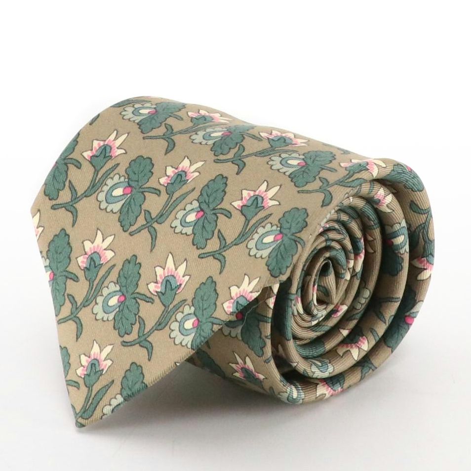 Hermès Floral Print Necktie in Silk Twill