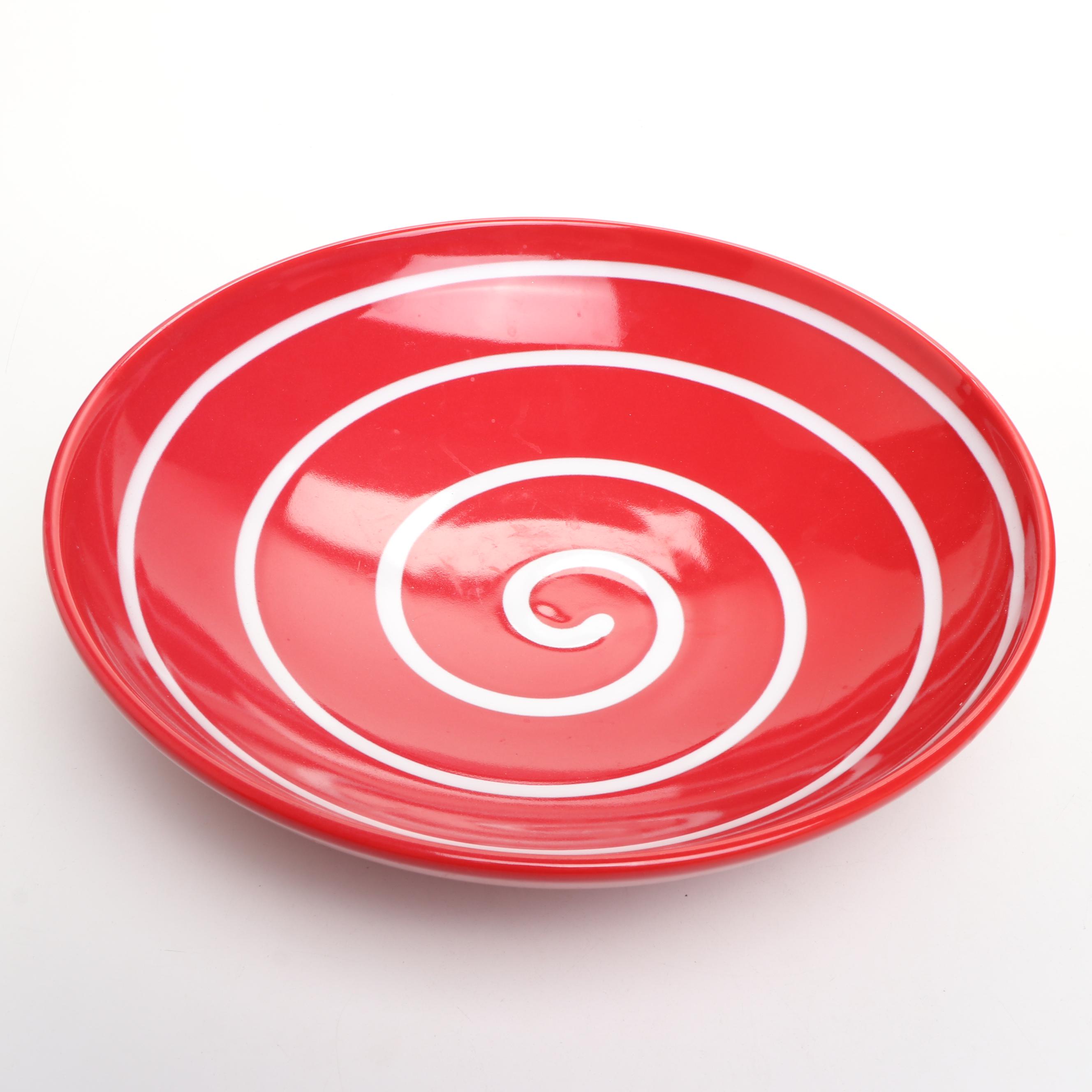 J. Ponsford Columbus, Indiana, Skyline Art Pottery Vase with Waechtersbach Bowl