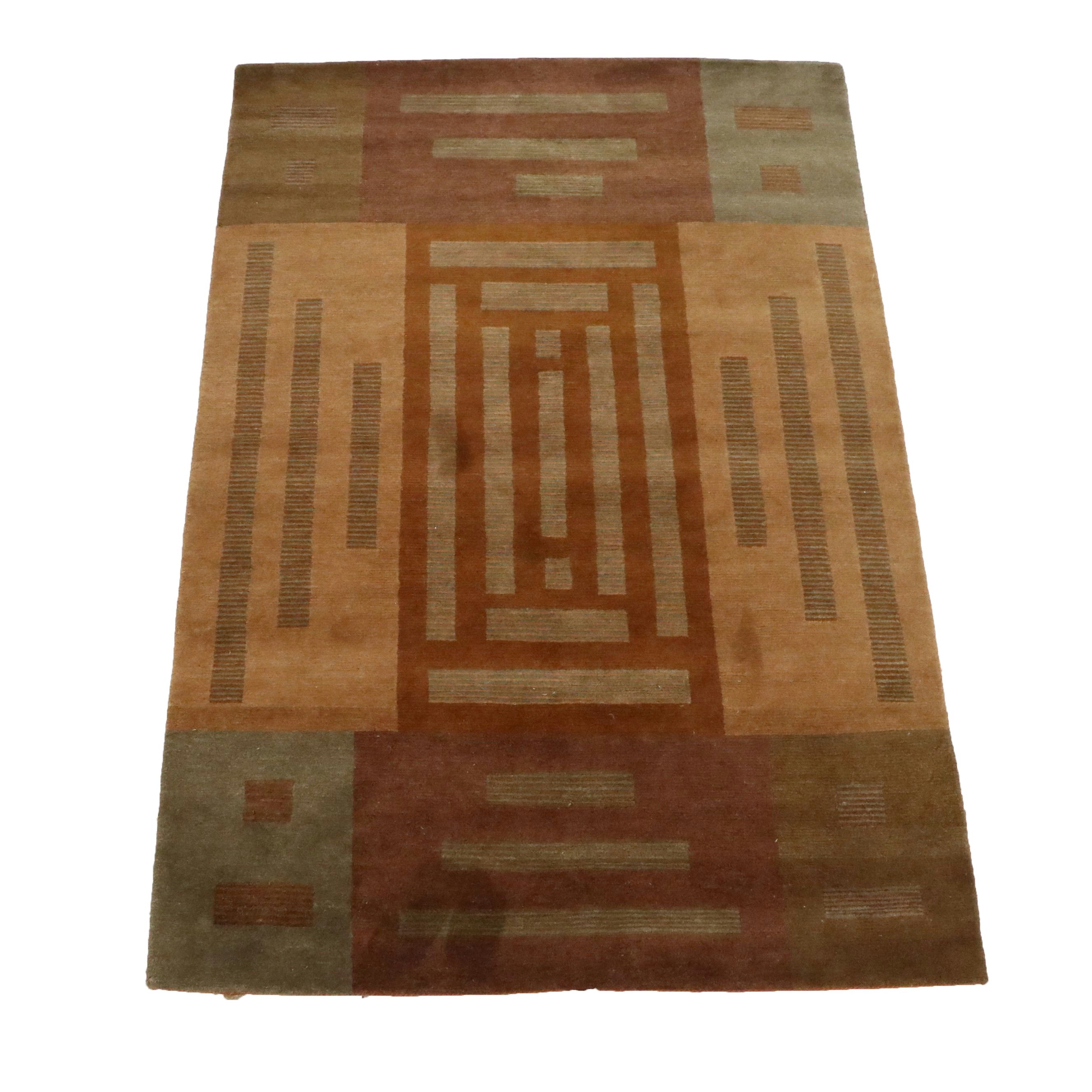 6'1 x 9' Hand-Knotted Nepalese Modernist Style Area Rug