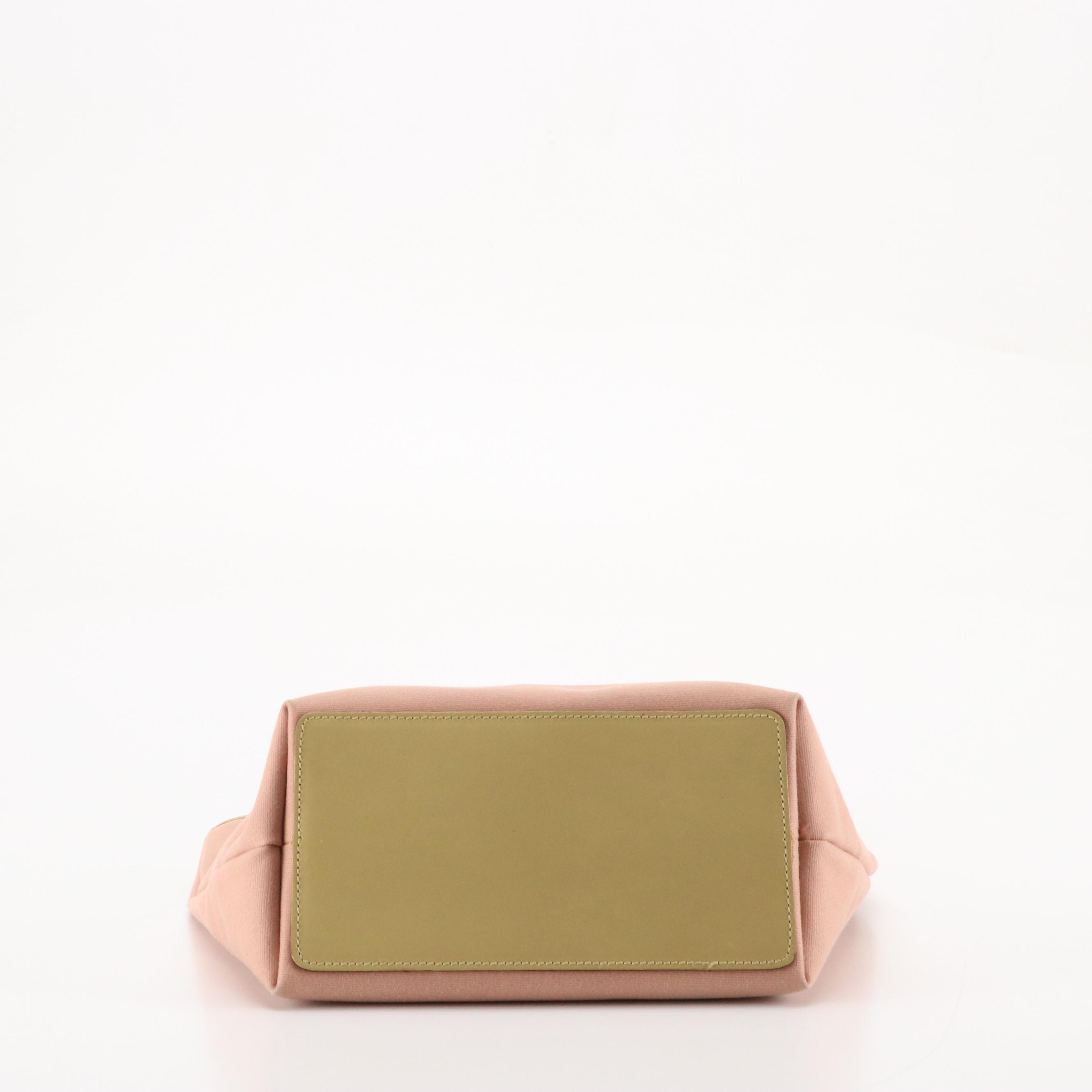 Gucci Small Shoulder Tote in Pink Nylon Canvas and Leather Trim